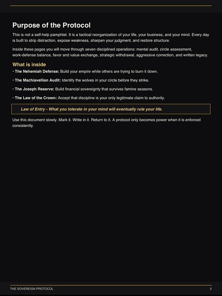 The Sovereign Protocol (PDF) (Stop being a subject to the world's noise. Start ruling your domain). product image (2)