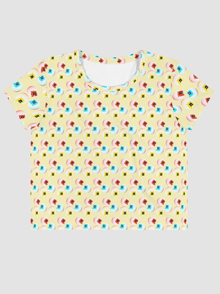 AIBALL All-Over Print Crop Tee (Yellow) product image (1)