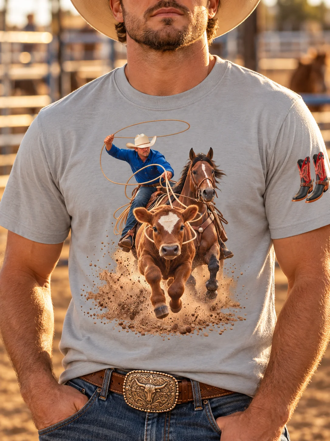 Calf Roping Catch & Dismount T-Shirt | BROKEN RODEO™ product image (145)