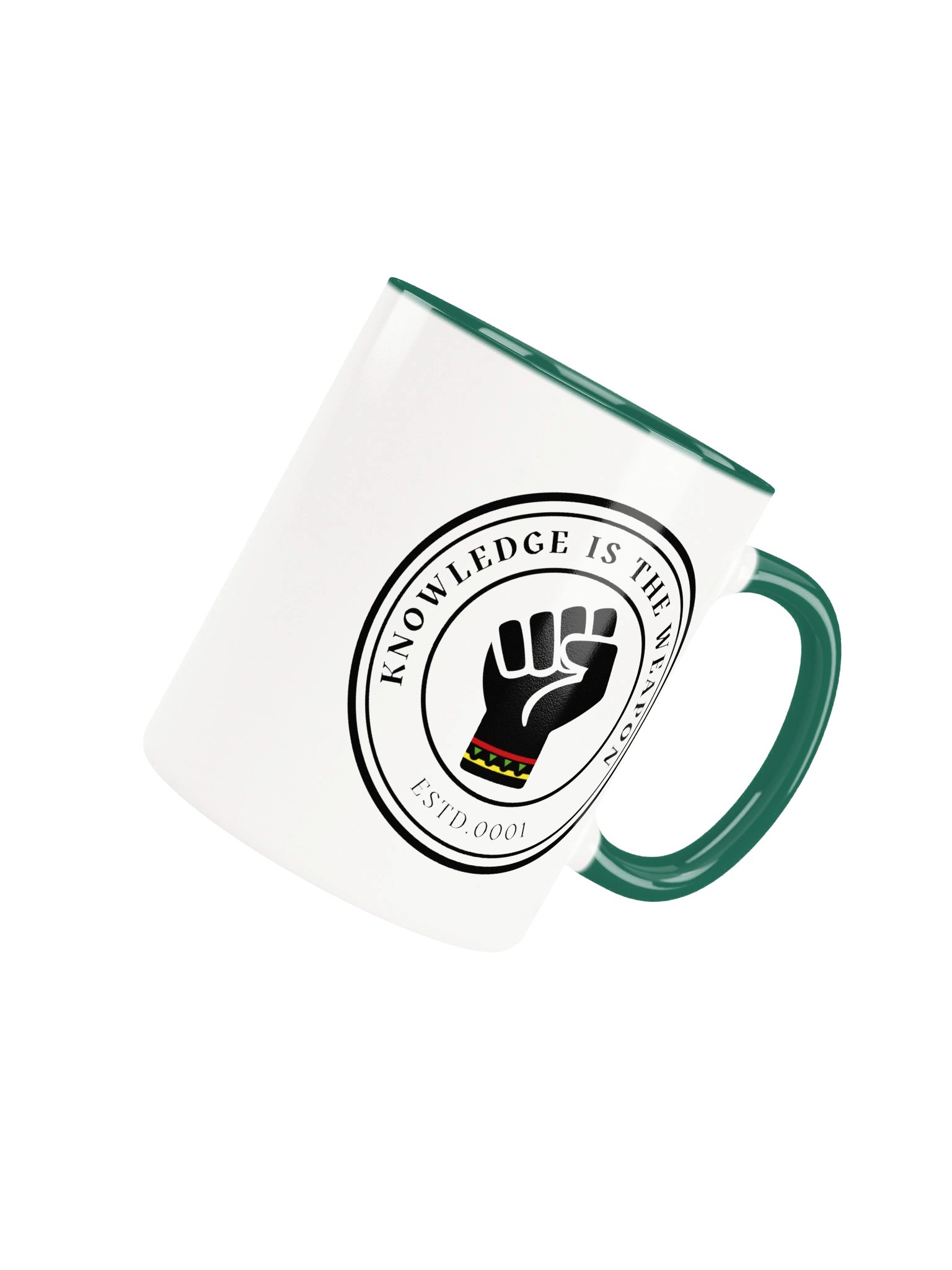 Knowledge Is the Weapon Two Tone Mug | Raised Fist Emblem | Originology | Black History X product image (4)