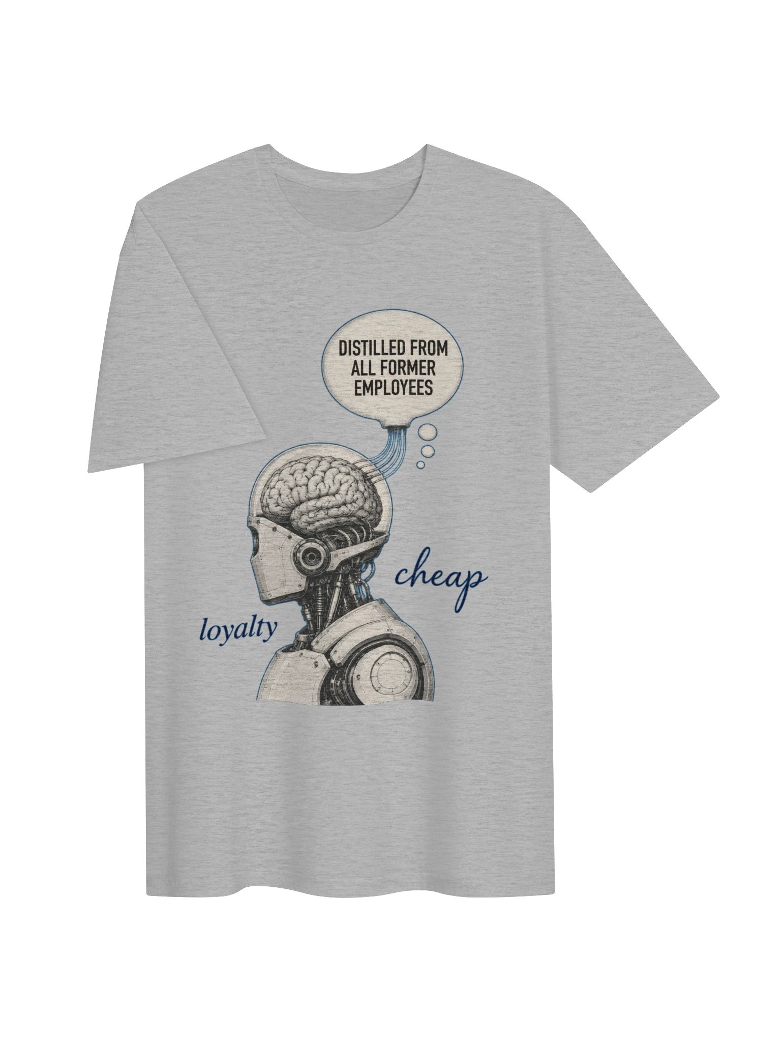 DISTILLED FROM ALL FORMER EMPLOYEES | AI Workplace Meme T-Shirt for Developers & Tech Workers product image (3)