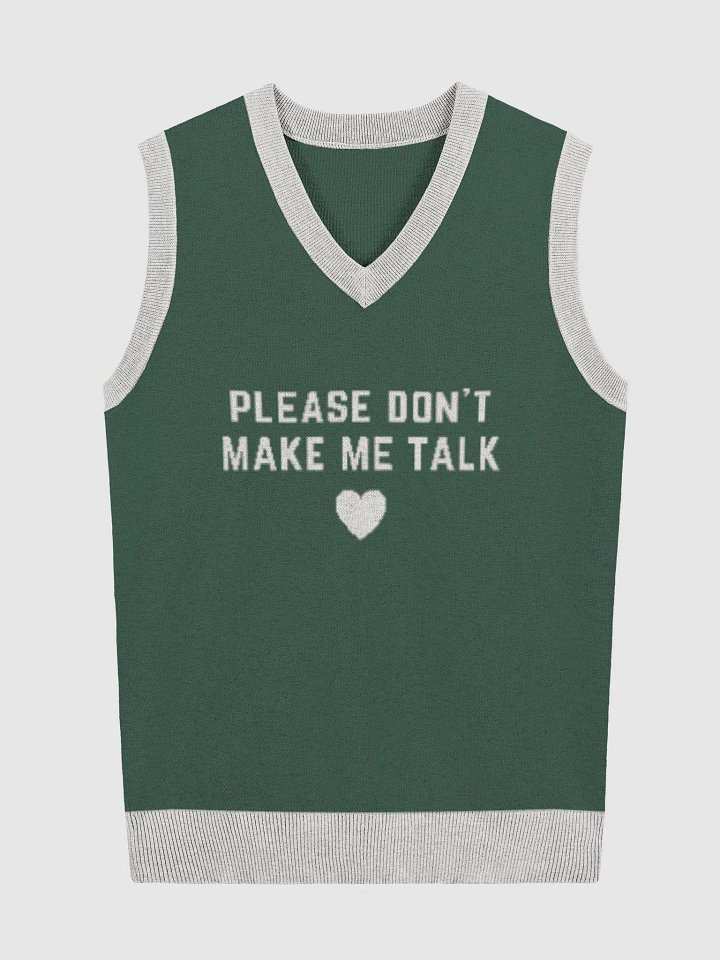 PLEASE DON'T MAKE ME TALK (pine and off-white) knitwear vest product image (1)