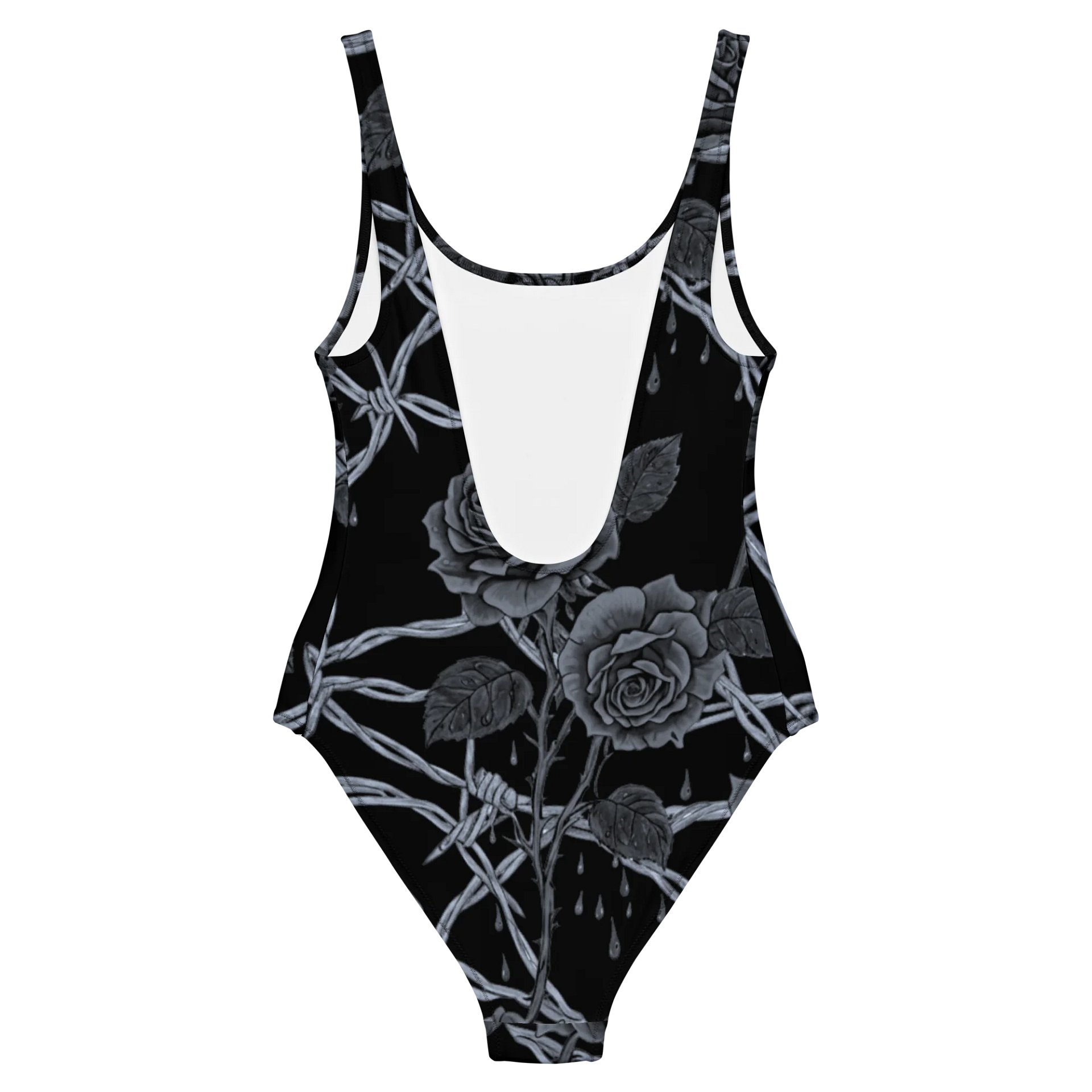 Grayscale Barbed Wire & Roses One Piece product image (6)