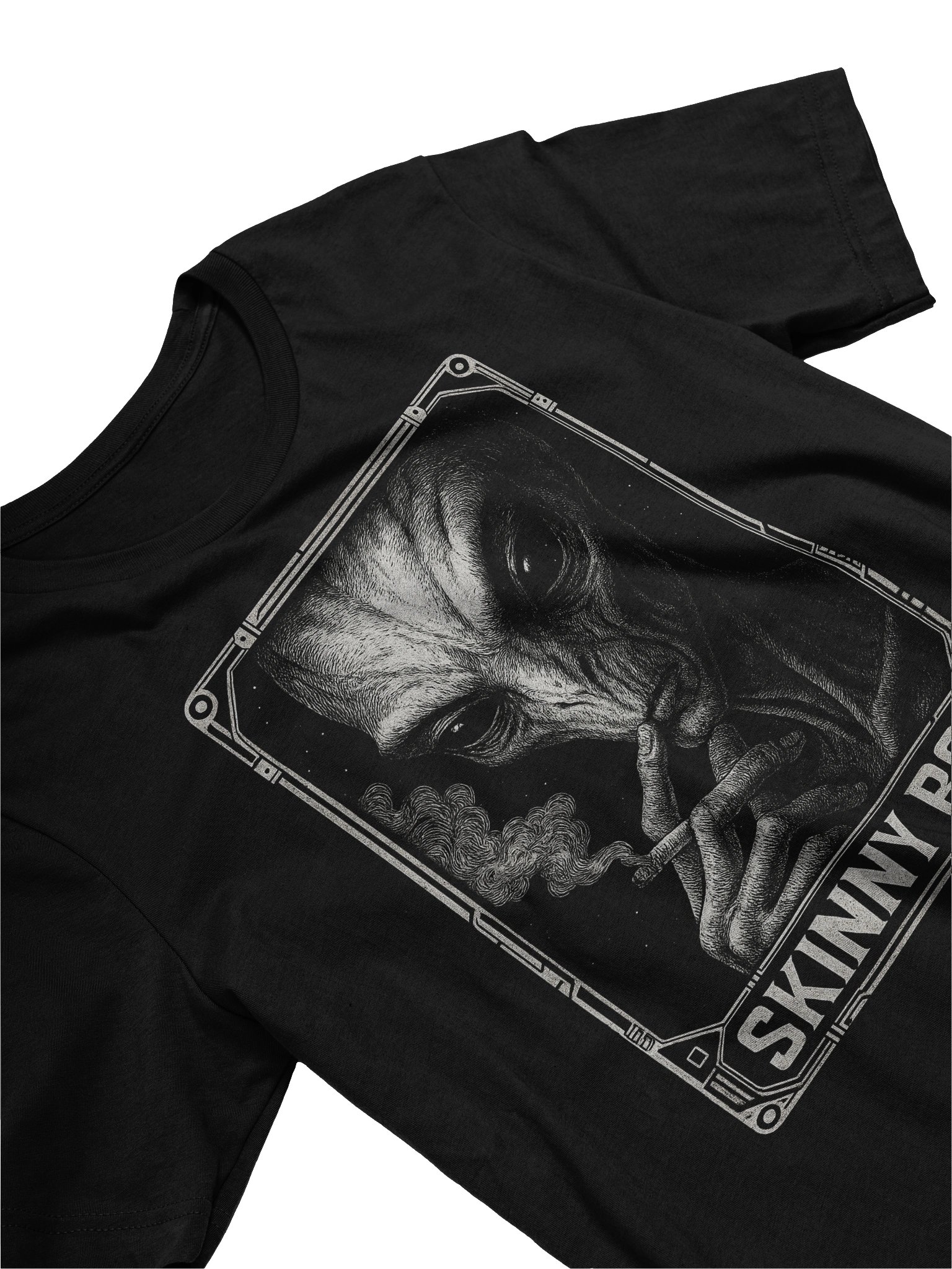 Skinny Bob - Alien Smoking Joint, Extraterrestrial Weed, UFO, UAP, Stoner Space T-Shirt product image (3)