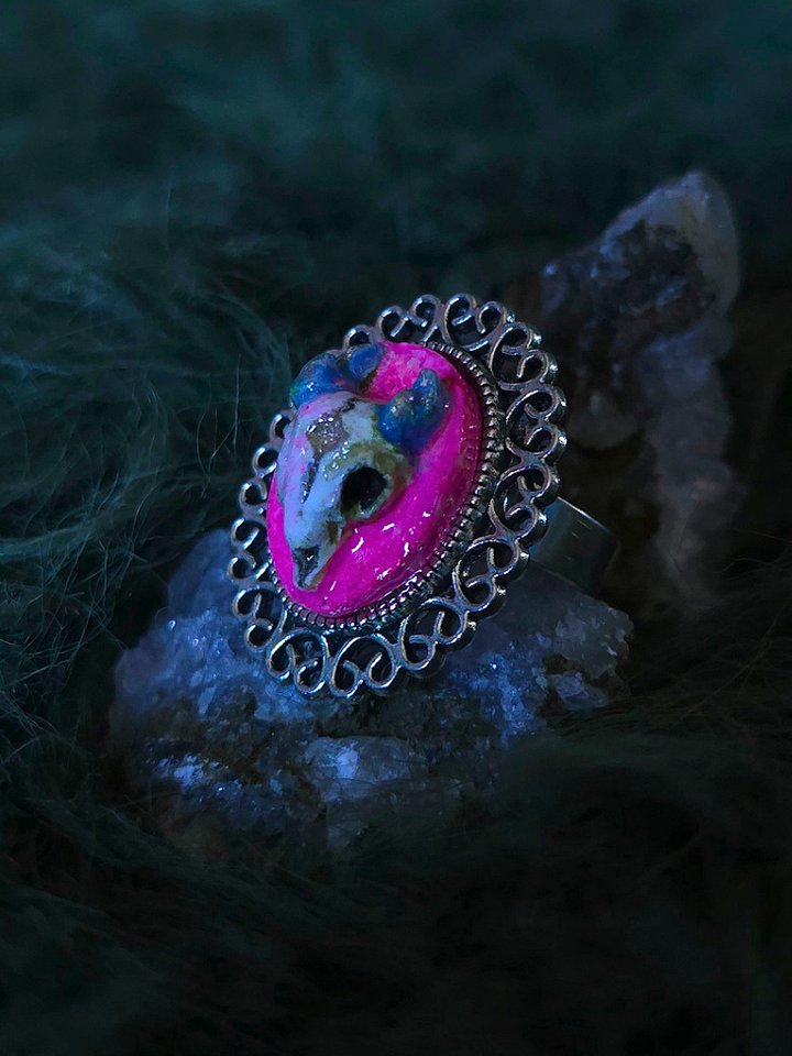 Custom Colour Deer Forest Guardian - Silver Ring product image (2)