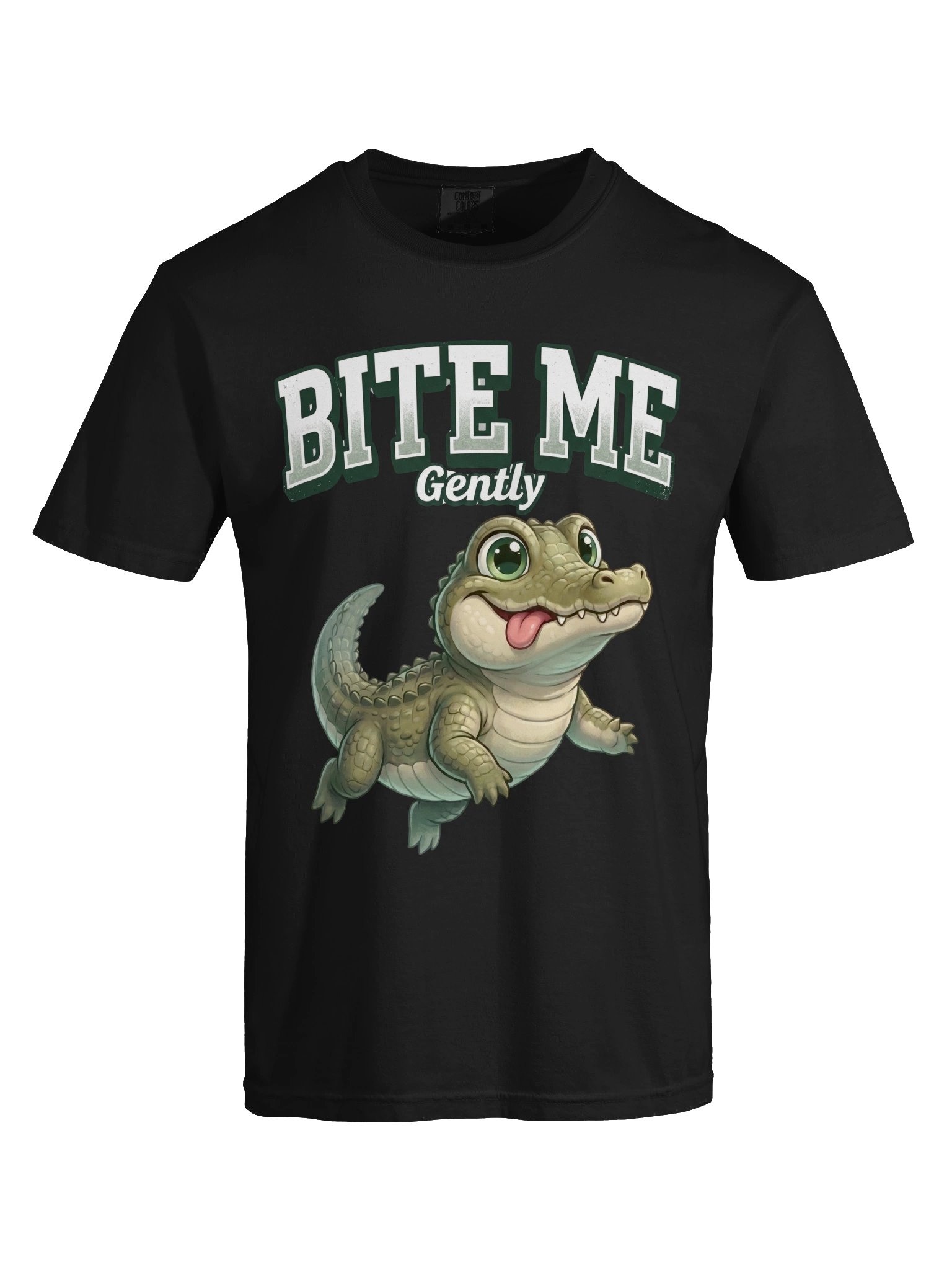 Bite Me Gently Funny Crocodile T-Shirt | Cute Animal Graphic Tee product image (62)