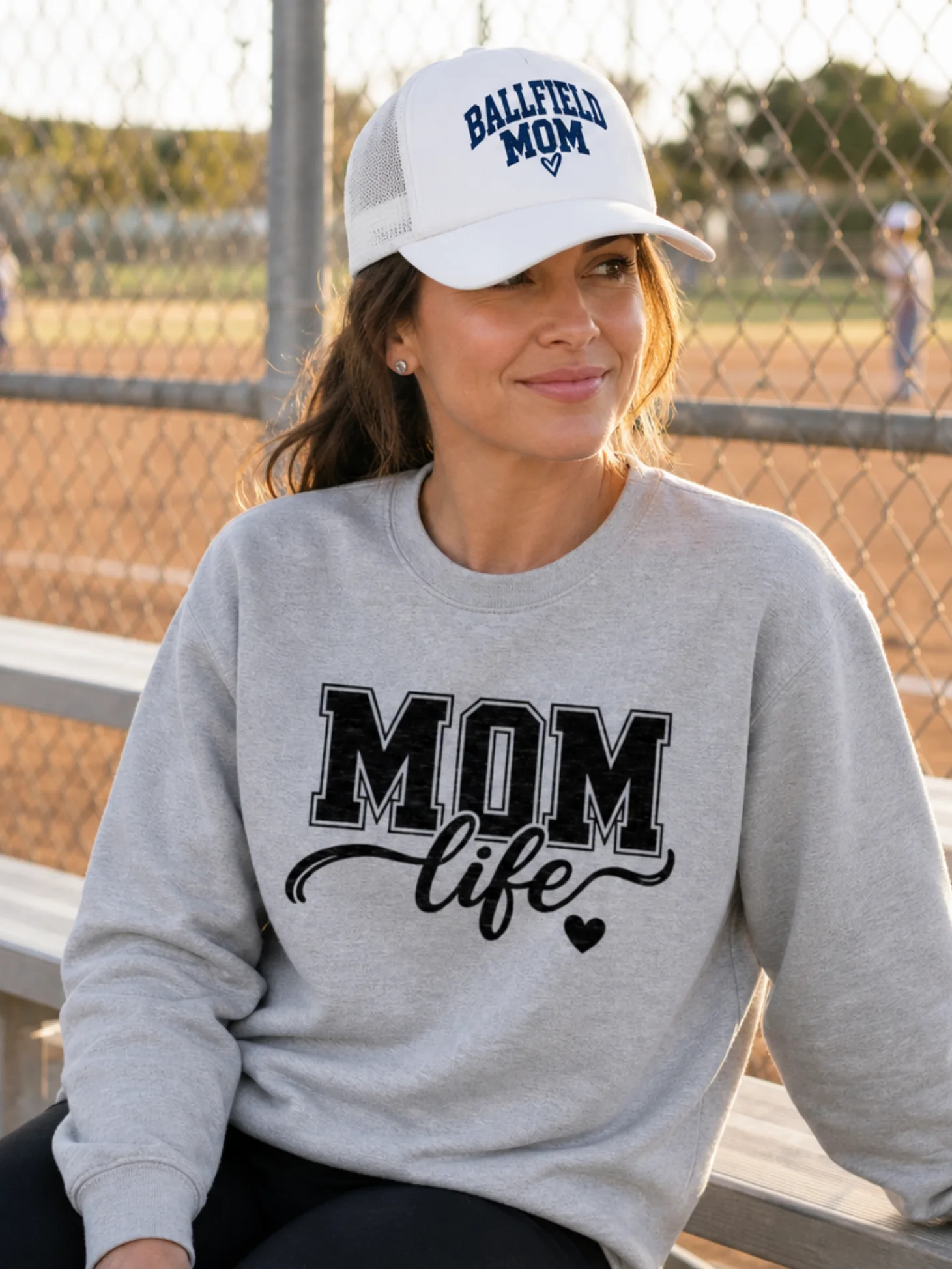 Mom Life Sweatshirt | Varsity Letter Sports Mom Crewneck product image (8)