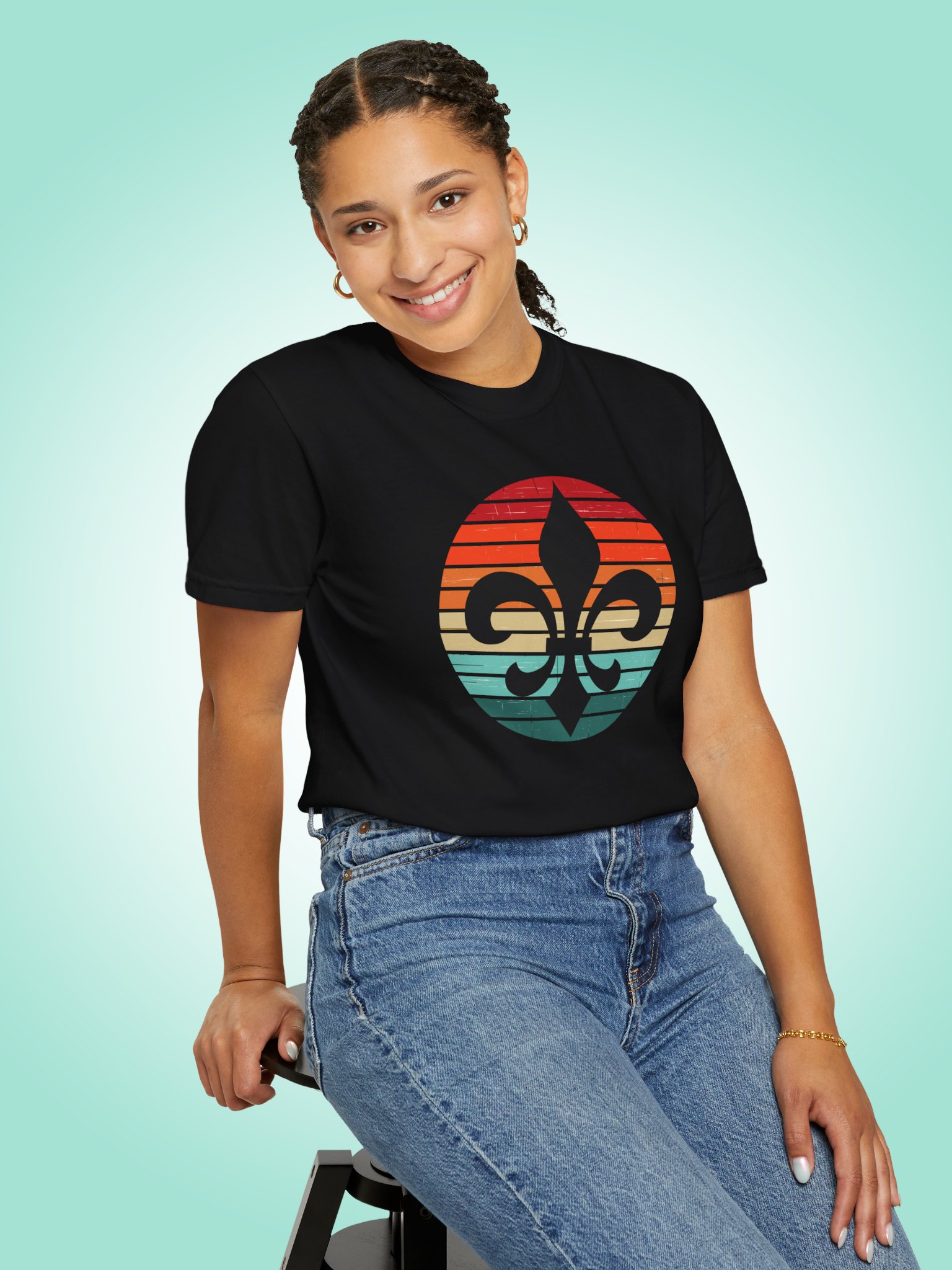 Retro Sunset Fleur De Lis product image (1)