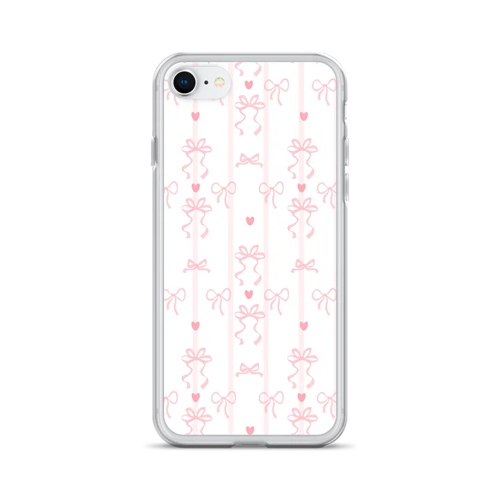 Hand-Drawn Pink Bows Clear iPhone Case product image (28)
