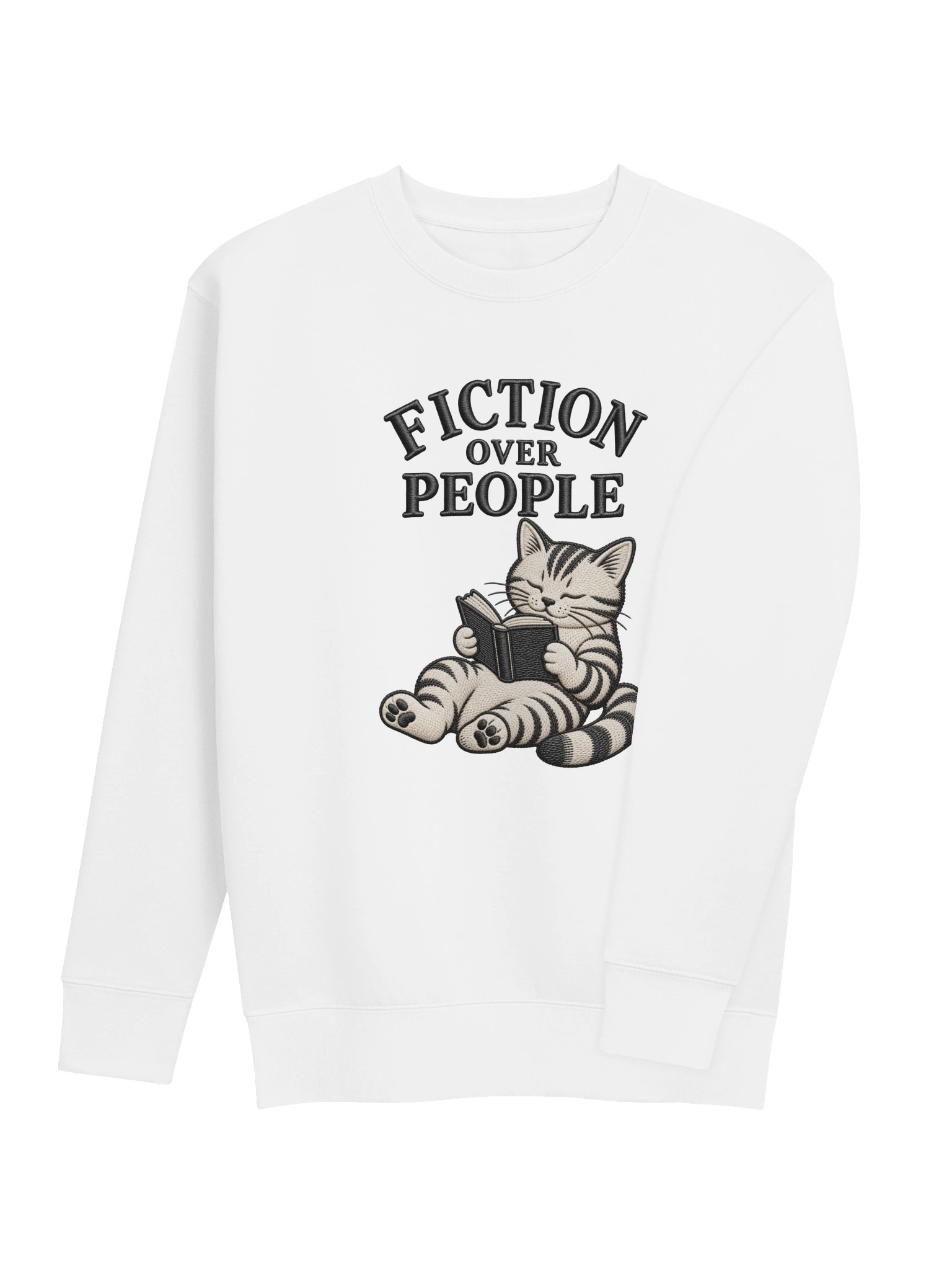 Fiction Over People Book Lover Cat Sweatshirt | Cotton Heritage Premium Sweatshirt product image (59)