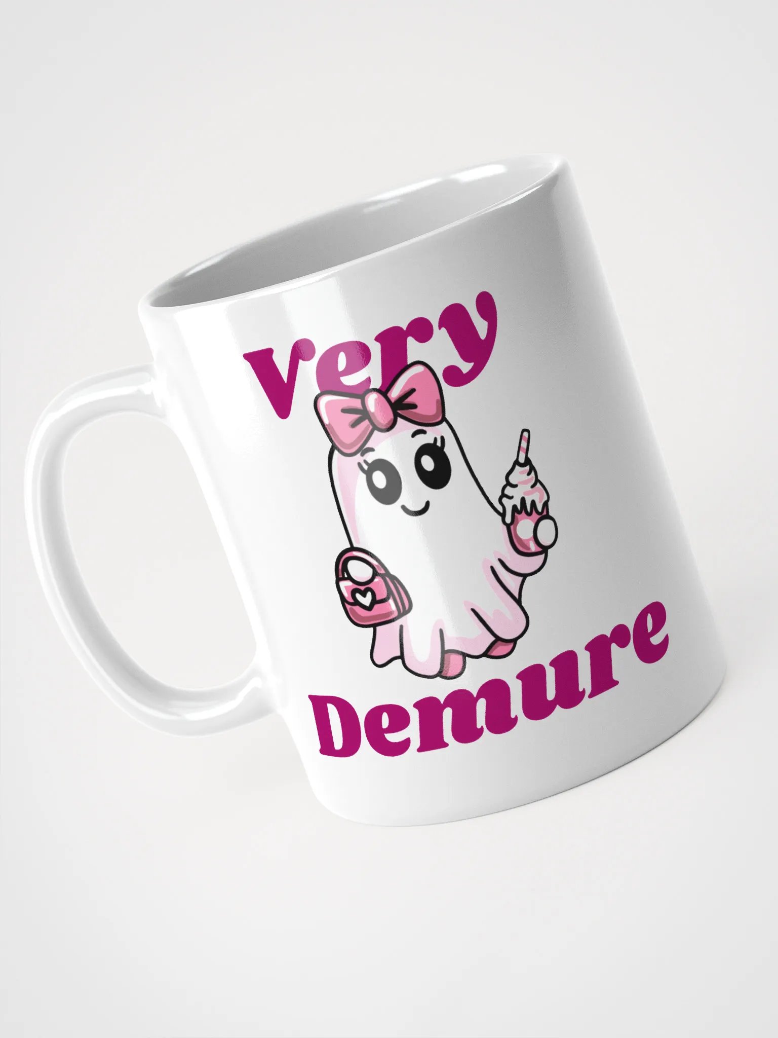 Very Demure Cute Ghost Left Hand Heat-resistant Ceramic Mug product image (1)