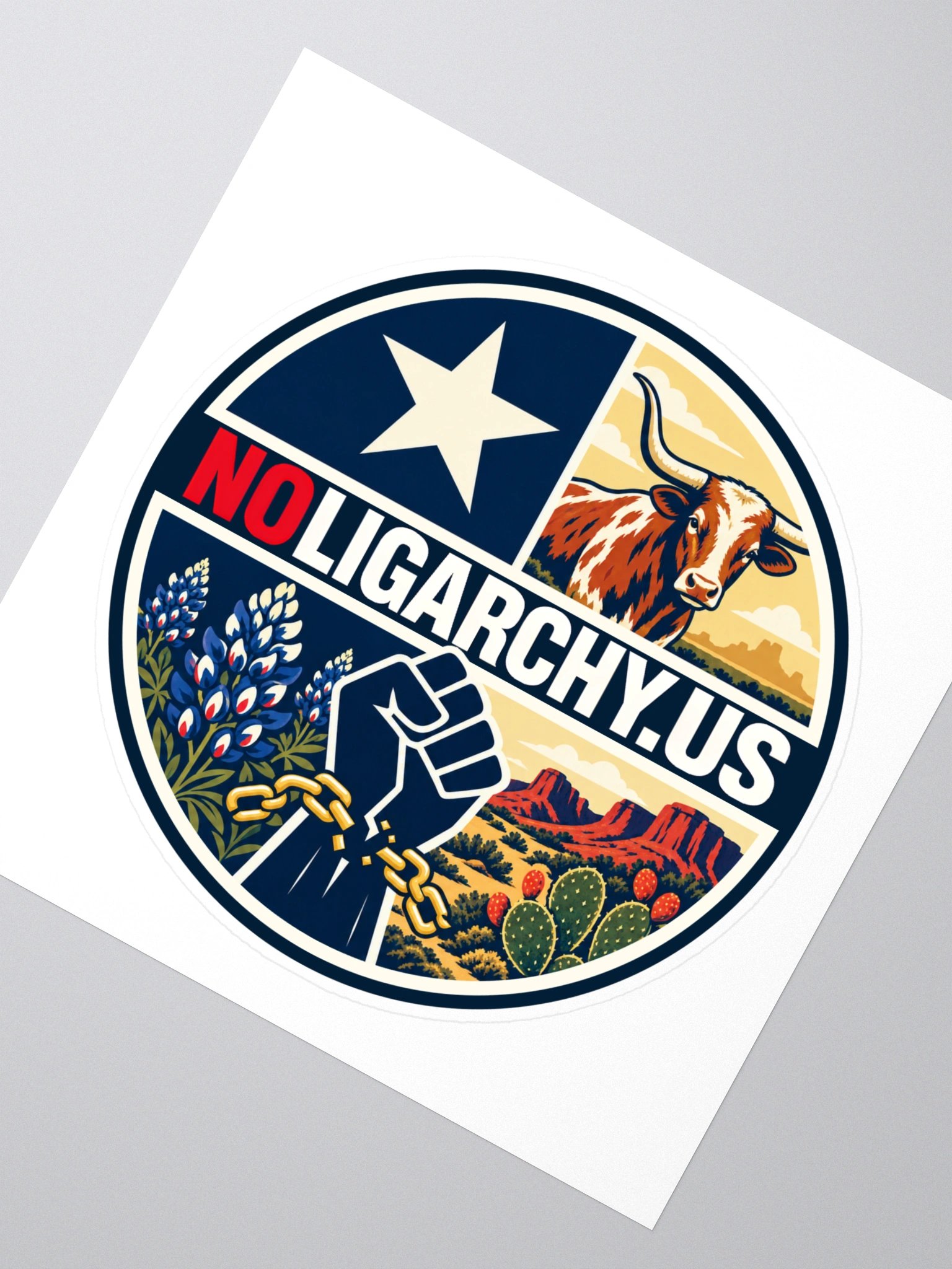 Texas NOLIGARCHY.US sticker product image (2)