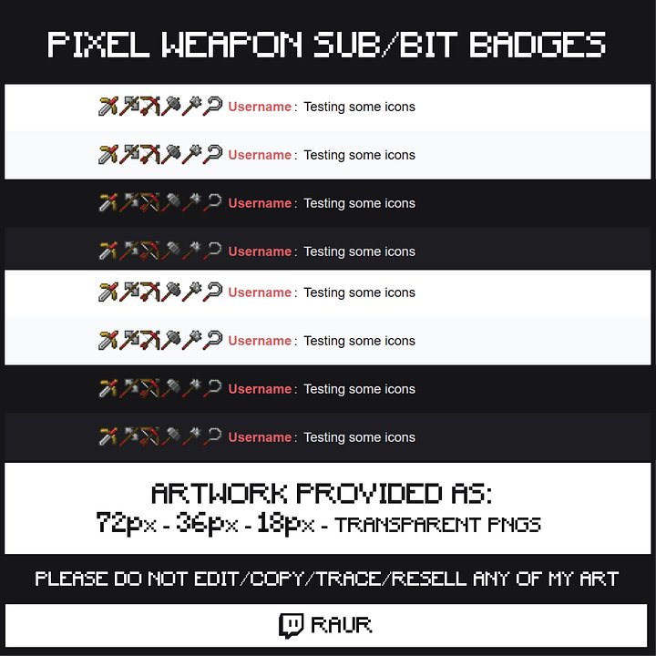 Twitch Pixel Weapons - Sub/Bit Badges product image (2)