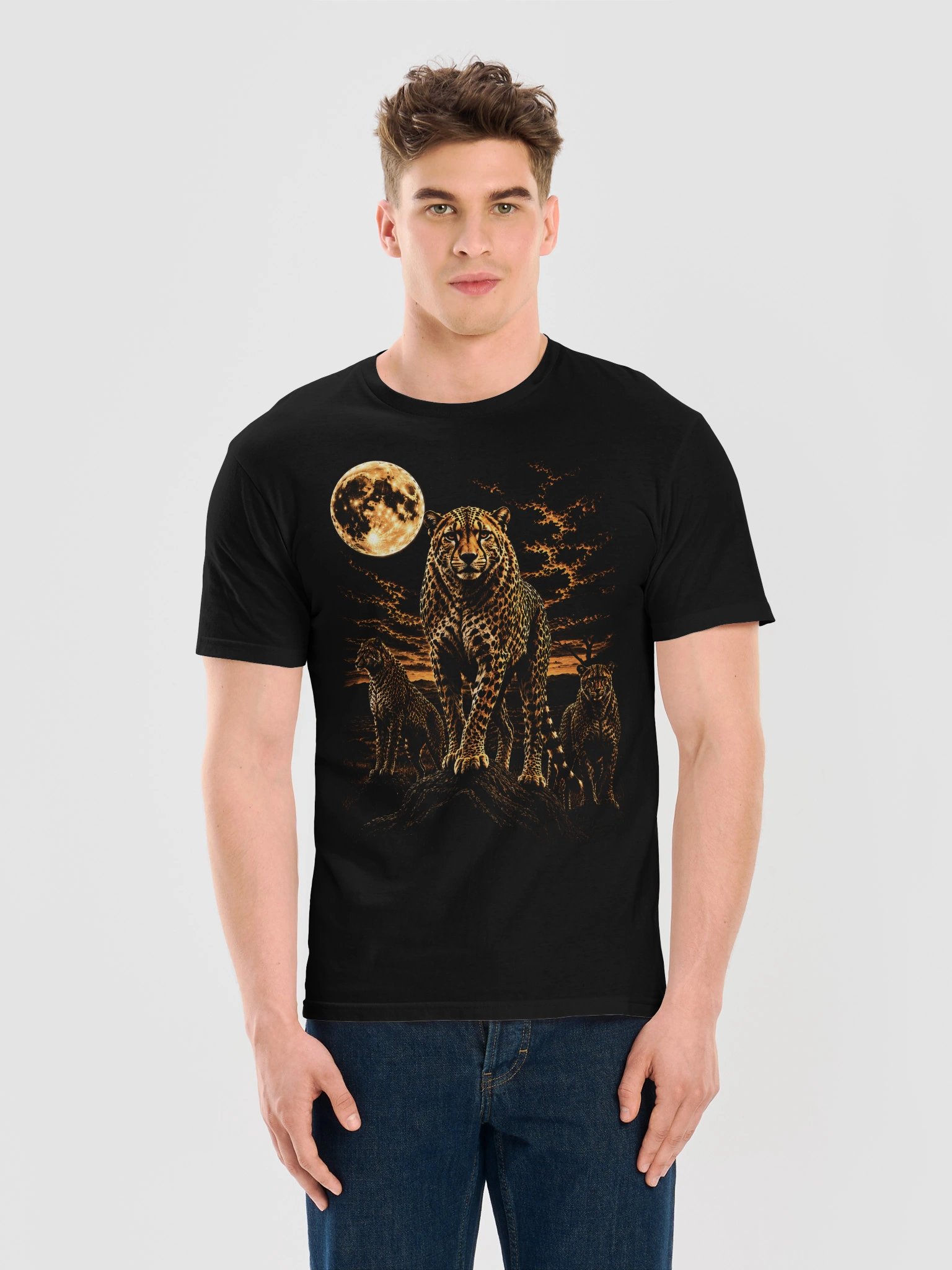 Cheetah Howling Moon Tshirt | Legendary Wildlife Shirt product image (6)