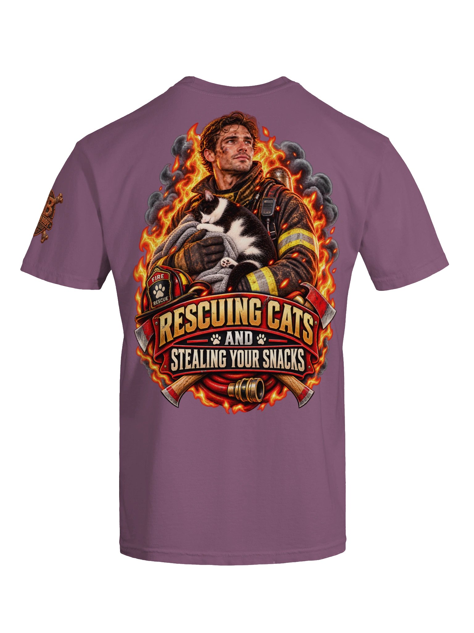 Funny Firefighter Shirt — Rescuing Cats & Stealing Your Snacks | Flat Out Broken™ product image (8)