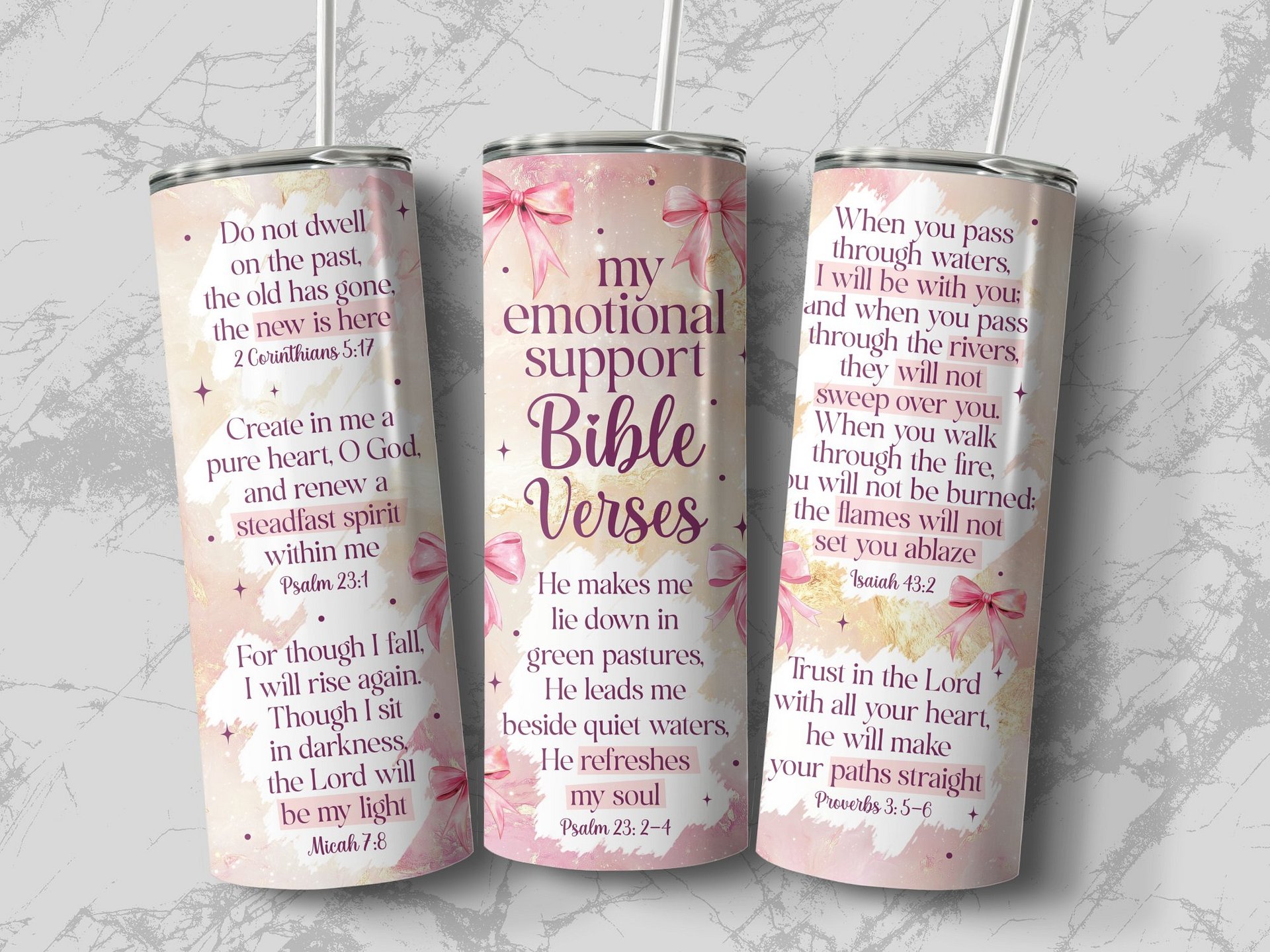 Christian Faith Tumbler, Bible Verses Jesus God, Boho Pink 20oz Tumbler Full Wrap PNG, Seamless Sublimation Design, Digital Download product image (5)