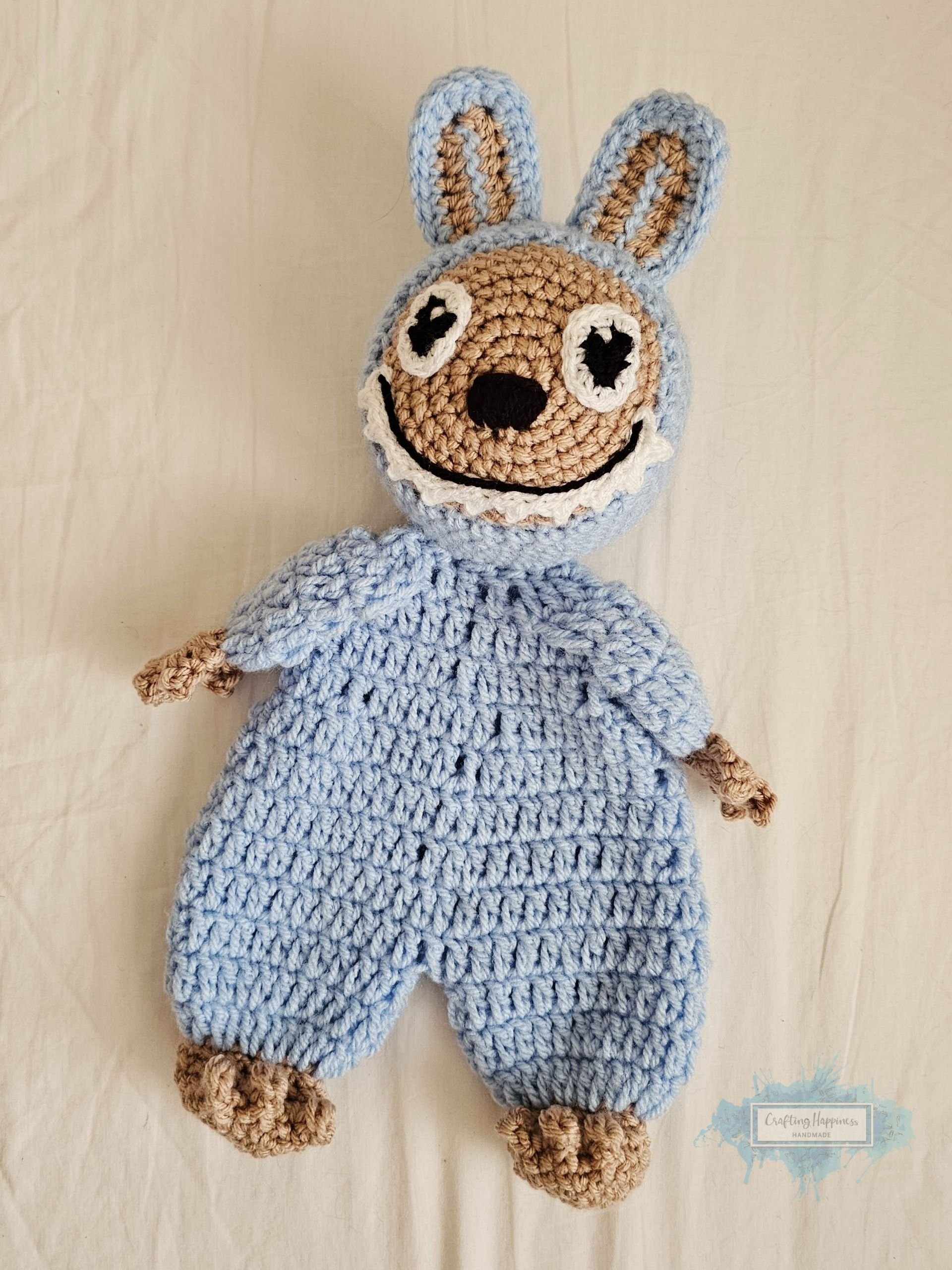 Bunny Ragdoll Crochet Pattern | Toothy Smile Amigurumi Toy | Plushie Snuggler (PDF) product image (6)