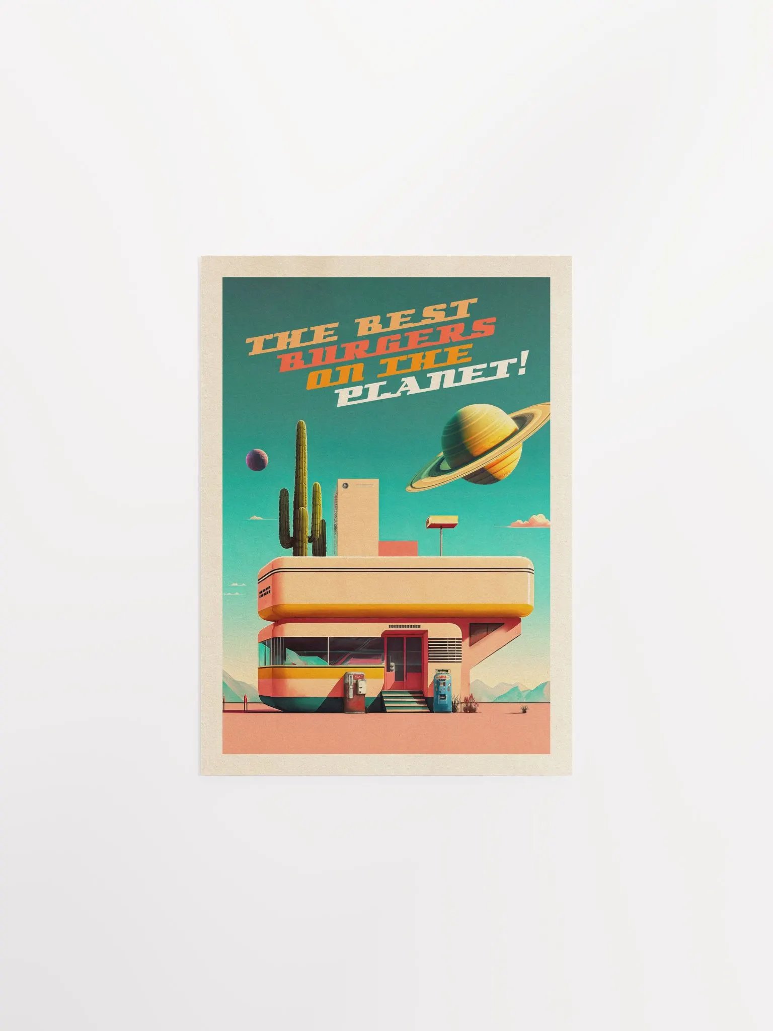 The Best Burgers on the Planet! — Vintage space poster, retro space art, propaganda poster, retrofuturism art, retro sci-fi print product image (8)