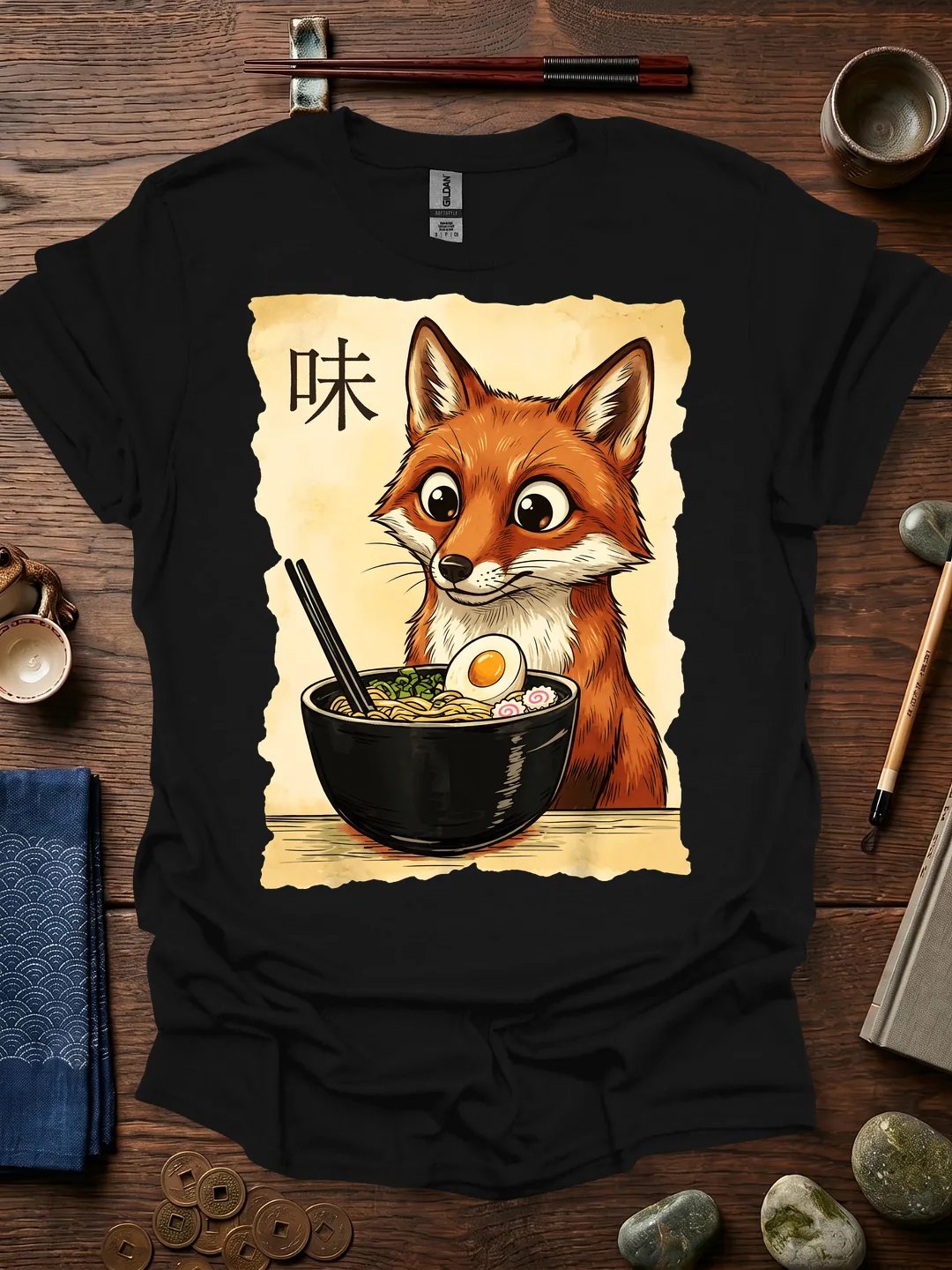 Fox Ramen Bowl T-Shirt product image (11)