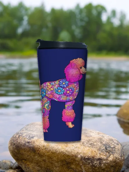 Flower Power Poodle #1 - Stainless Steel Travel Mug product image (2)