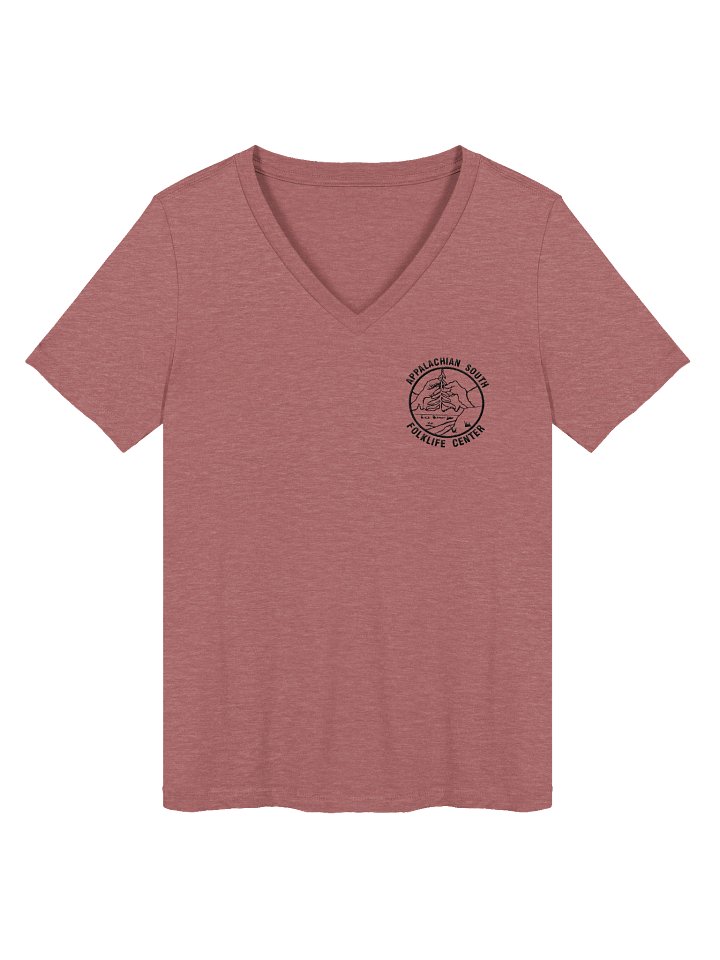 embroidered small logo ladies V-neck, mauve product image (1)