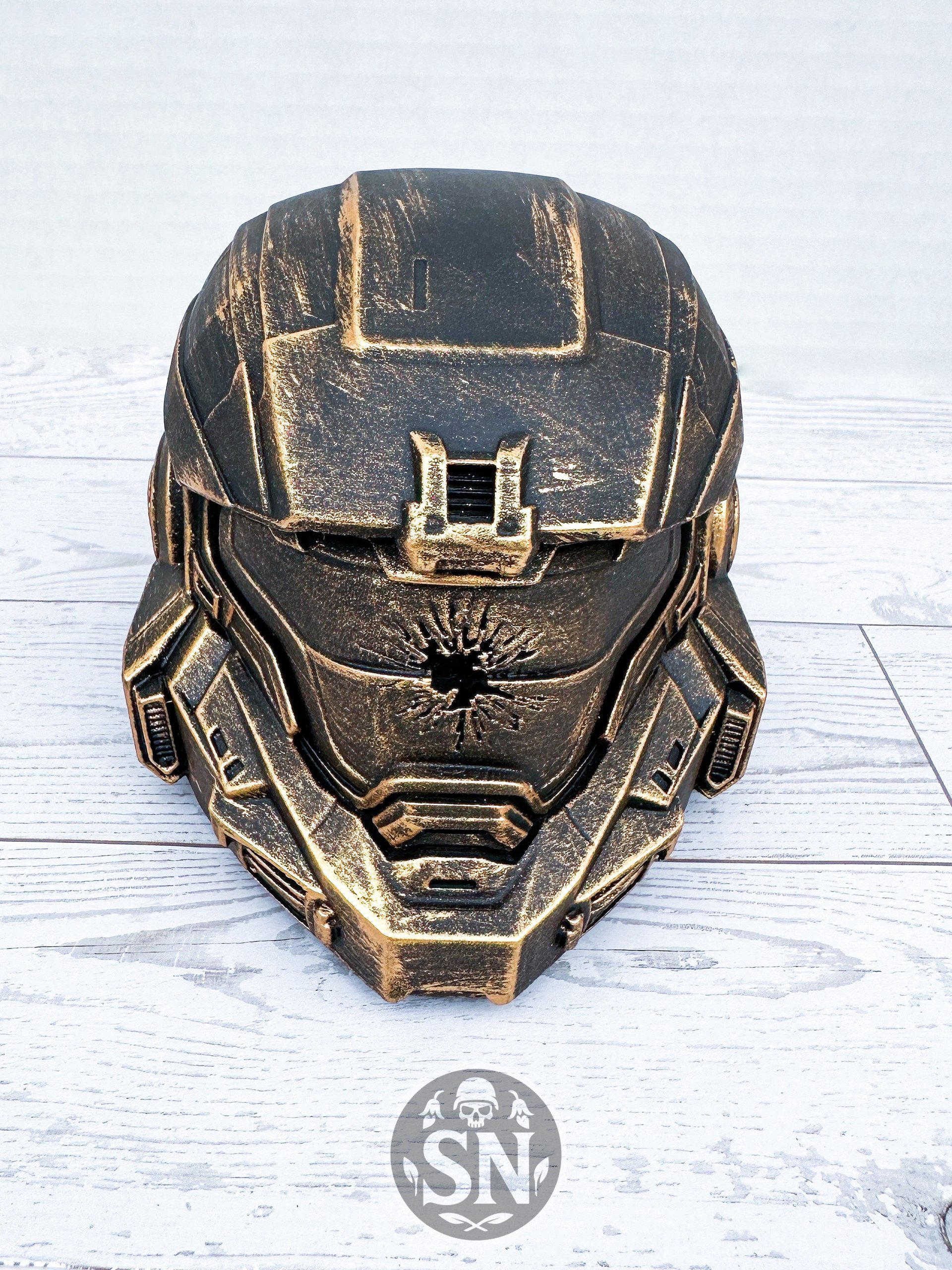 Halo: Reach Noble Six Helmet – Final Stand Battle-Worn Display | Damaged Visor | 3D Printed product image (1)