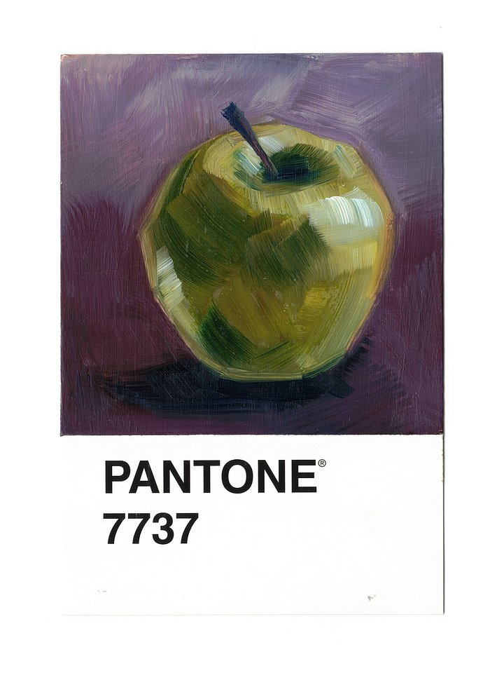 PANTONE Challenge • Fruits set, Green Apple • Oil Painting product image (1)