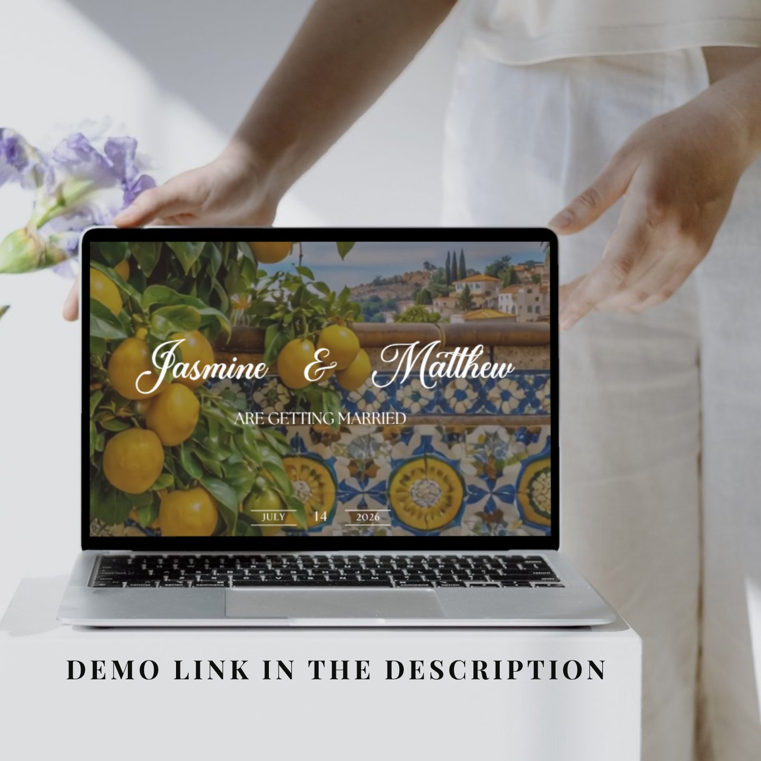 Lemon Wedding Website Template | Amalfi Citrus Theme | Editable Canva Template | Destination Wedding | RSVP Website | 5x7 Invite Included product image (10)