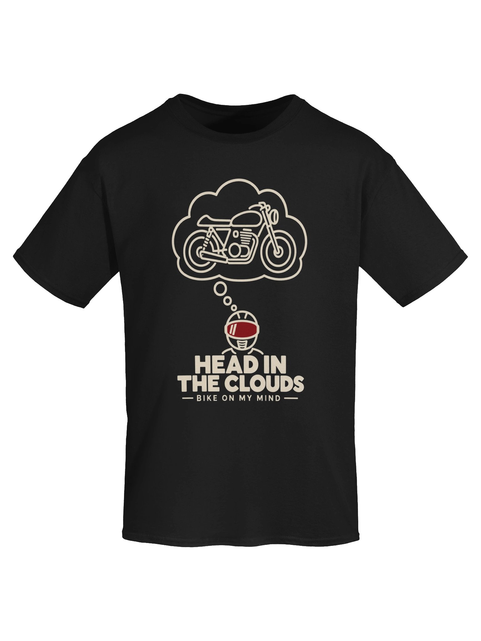 Head in the Clouds, Bike on My Mind – Funny Motorcycle T-Shirt product image (5)