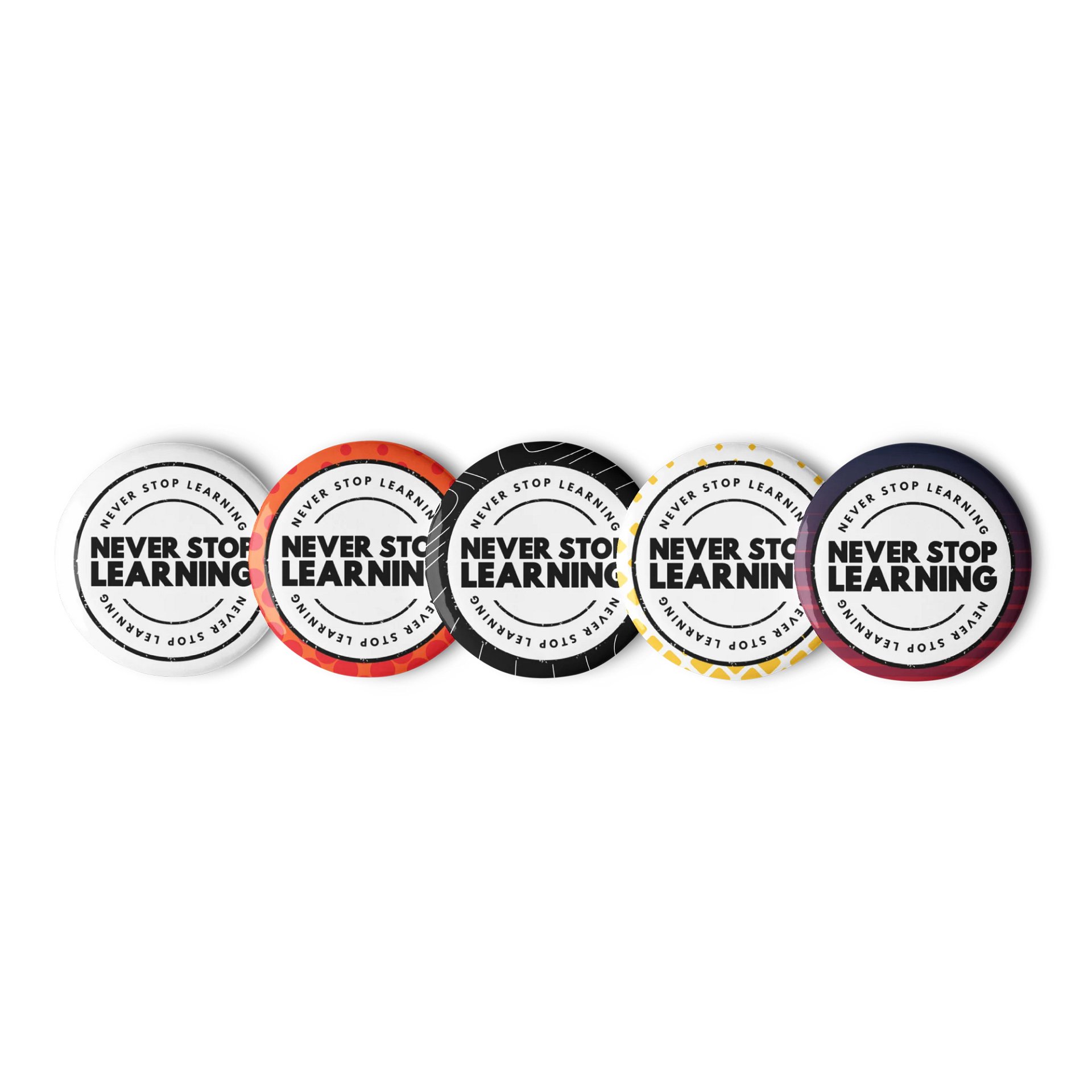 Never Stop Learning • Motivational Pin Button Set product image (2)