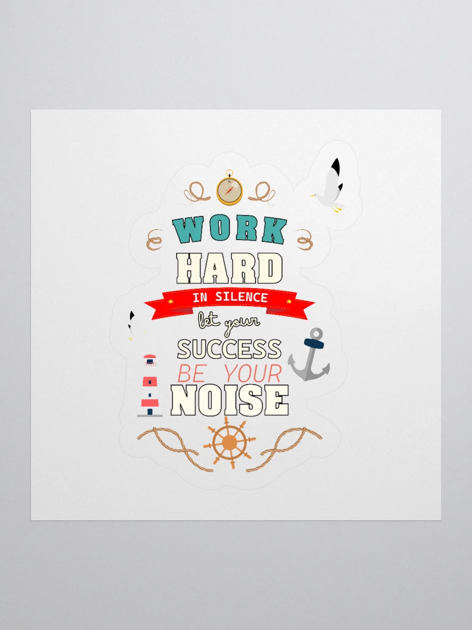 Work Hard in Silence Nautical Sticker Set product image (1)
