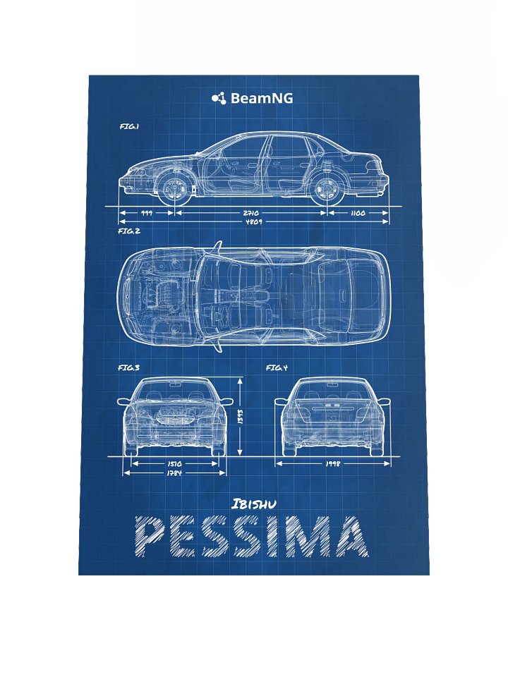 Ibishu Pessima (1996 - 2000) Blueprint Poster product image (1)
