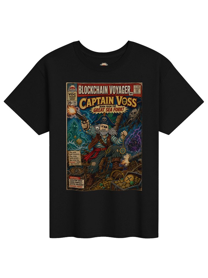 Captain Voss, The Skull Raider - Blockchain Voyager #4 - Vintage Comic Tee product image (1)