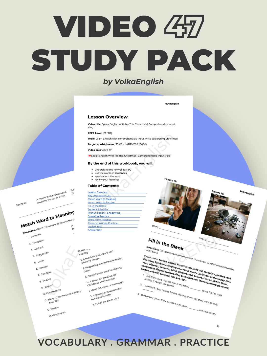 Speak English With Me This Christmas | Comprehensible Input Vlog - Video 47 Study Pack product image (1)