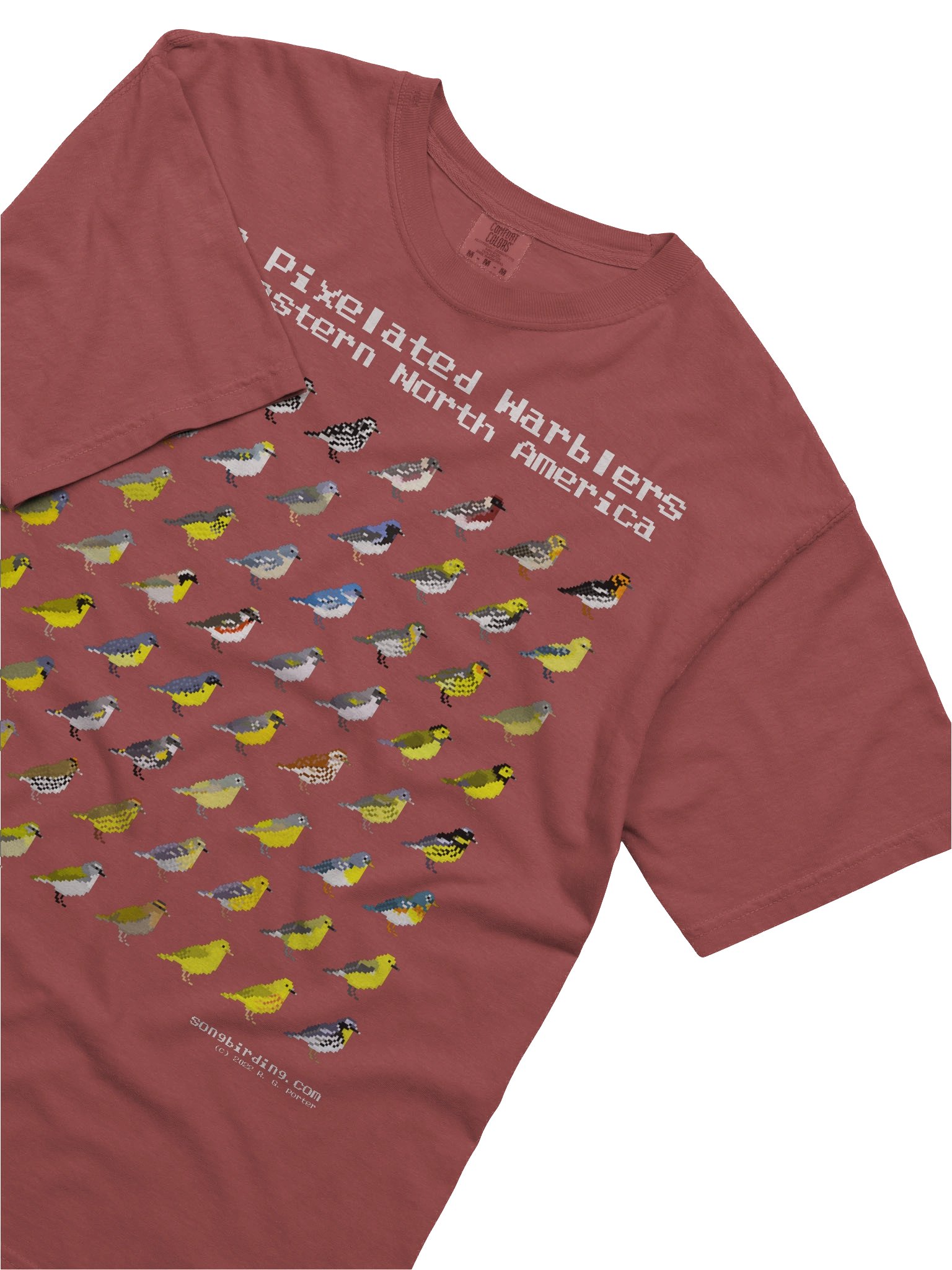 The Pixelated Warblers of Eastern North America Heavyweight Tee (white text) product image (5)