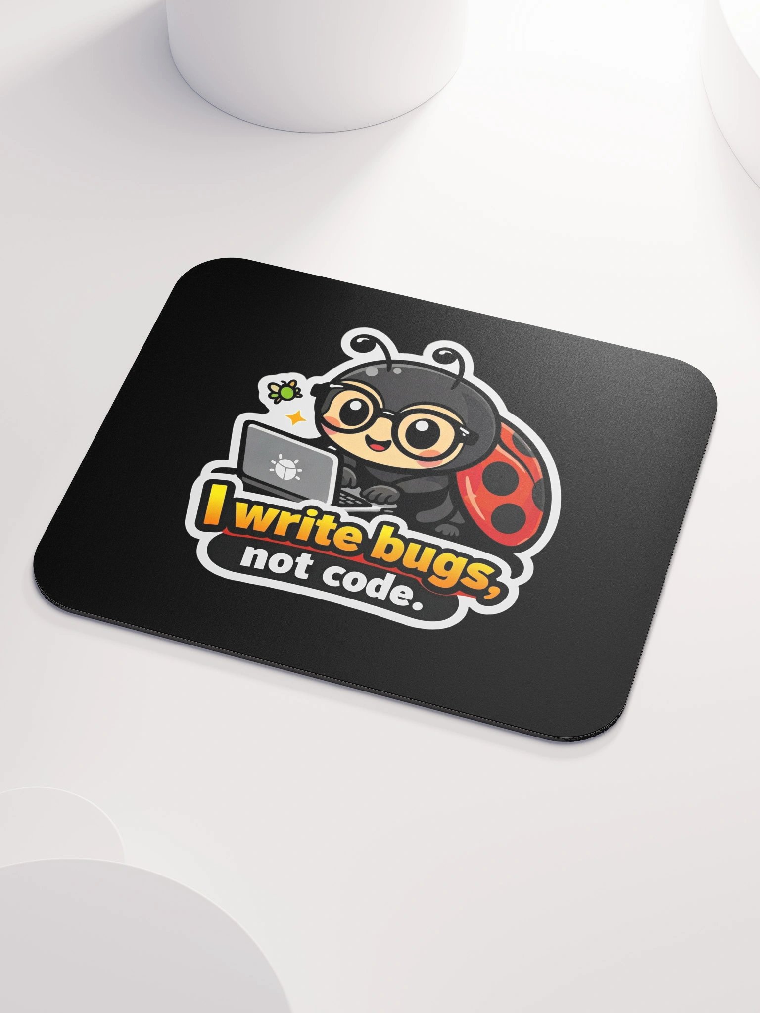 I Write Bugs Not Code Mouse Pad | Funny Programmer Desk Accessory product image (3)