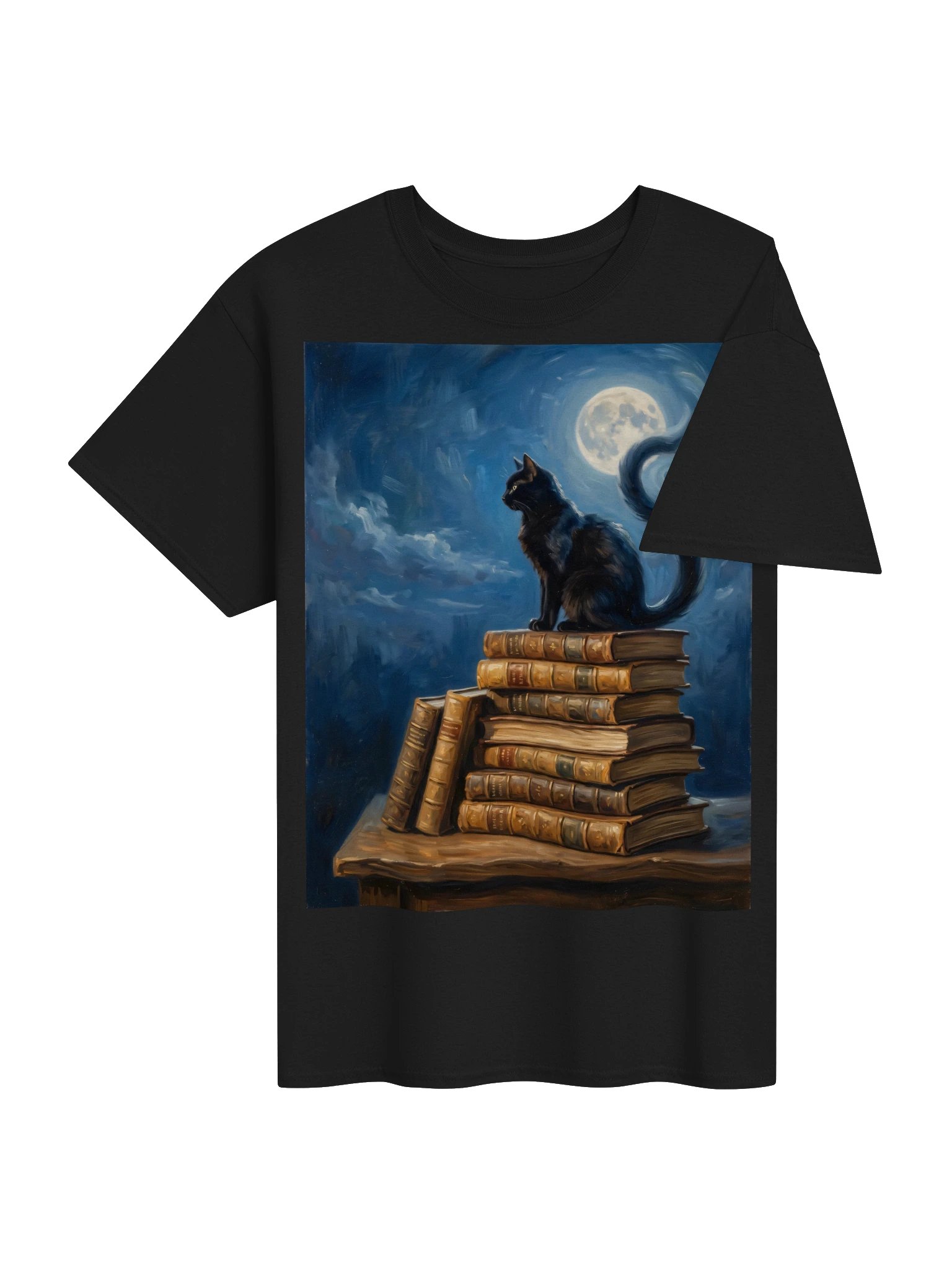 Moonlit Library Cat Tee product image (13)