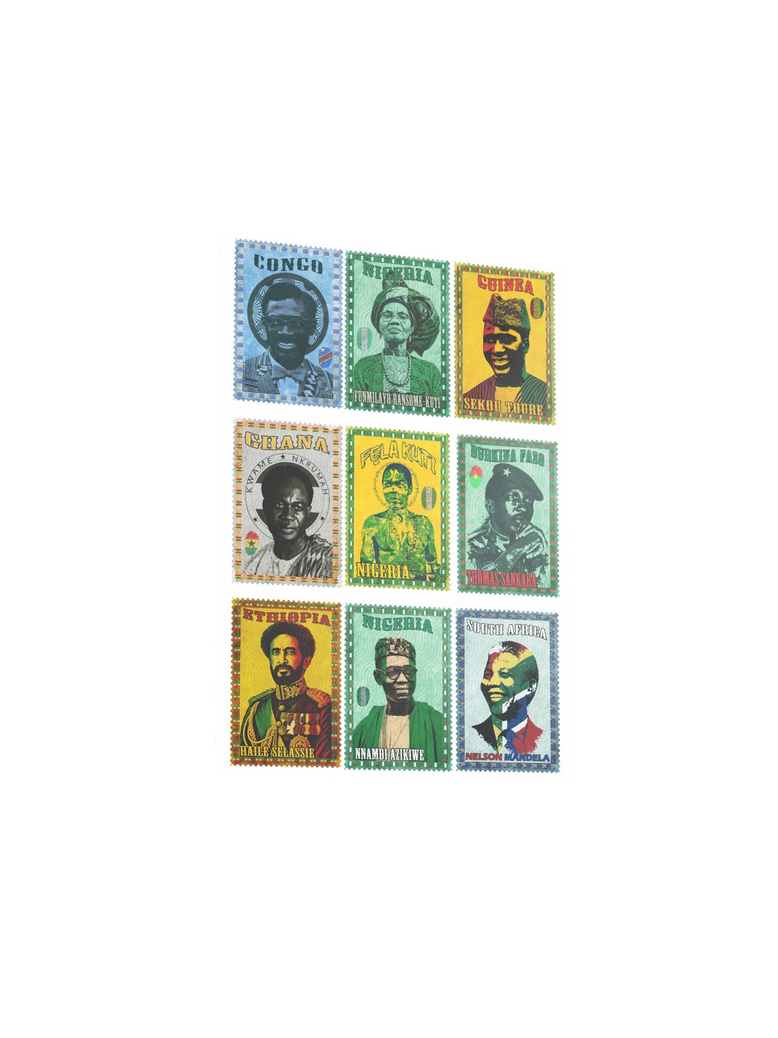 Pan-African Heroes Vintage Stamp Collage Poster product image (4)