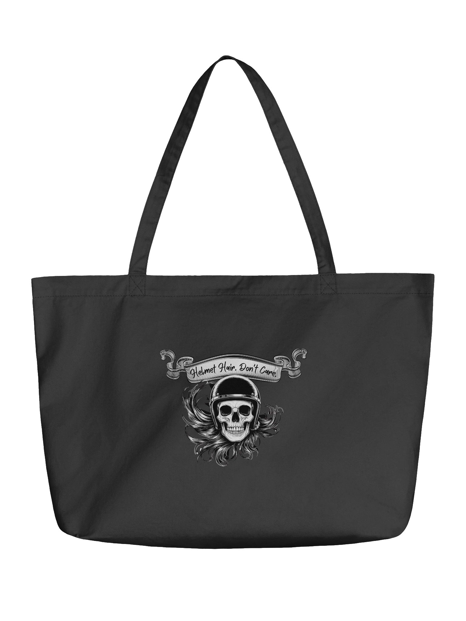 Helmet Hair, Don’t Care – Organic Biker Tote Bag product image (1)