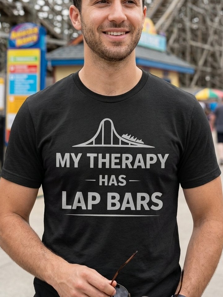 My Therapy Has Lap Bars – Roller Coaster Lover T‑Shirt product image (1)