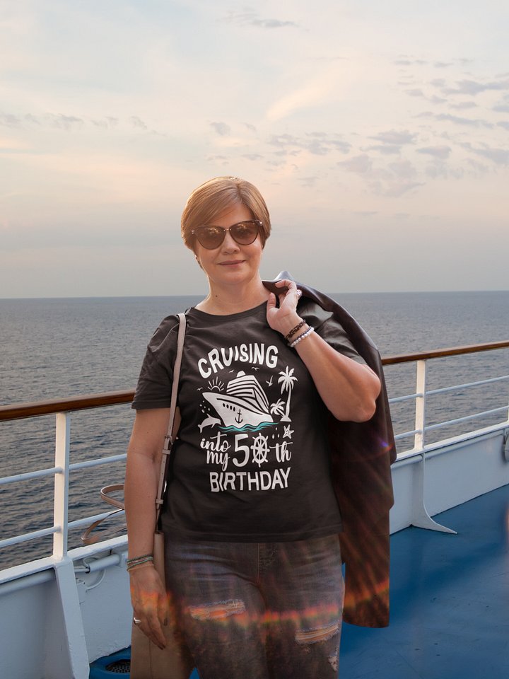 Cruising Into My 50th Birthday Unisex Softstyle T-Shirt Dark Colours product image (1)