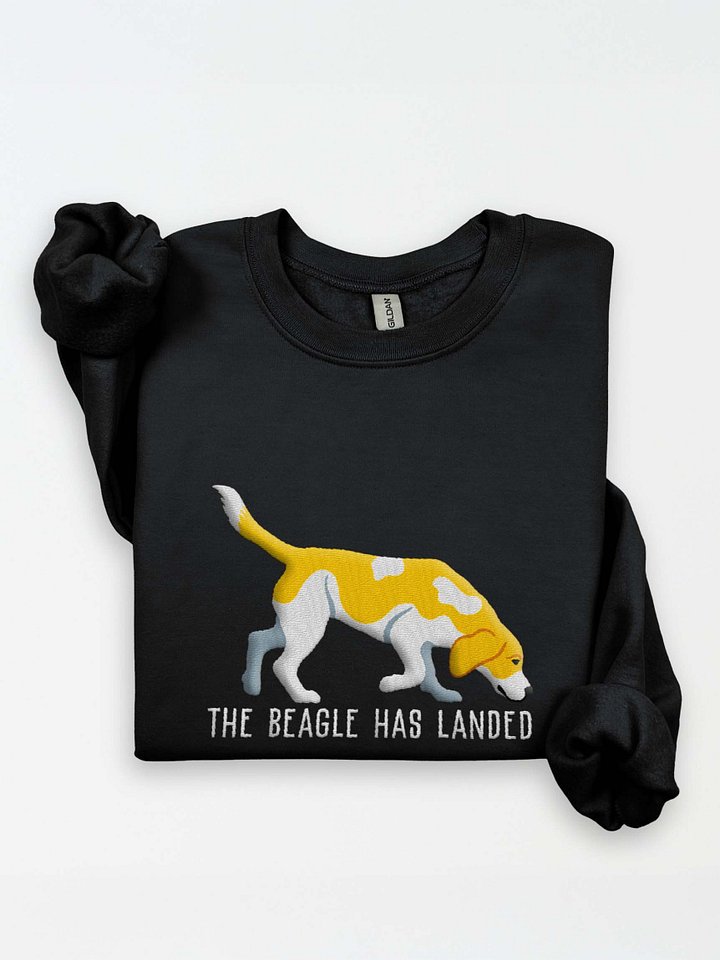 The Beagle Has Landed Sweatshirt (Embroidered) of a Beagle(Lemon 2) product image (2)