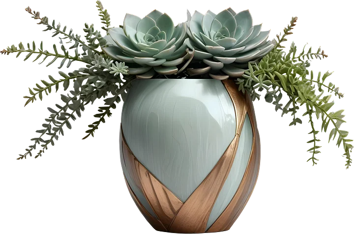 Gatsby Grace – Art Deco Succulent Arrangement PNG product image (1)