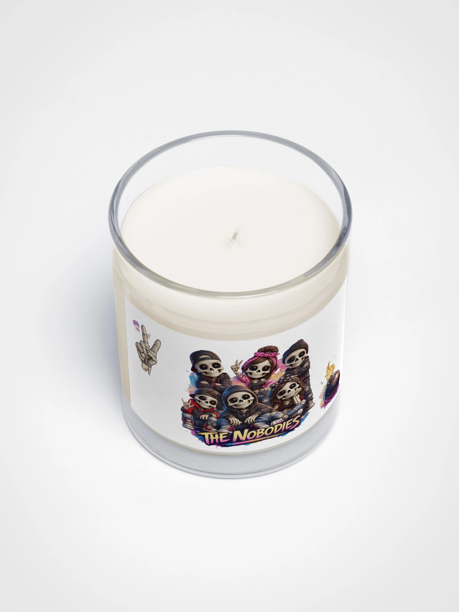 ''The Nobodies'' Soy Wax Candle In A Clear Glass Jar product image (2)