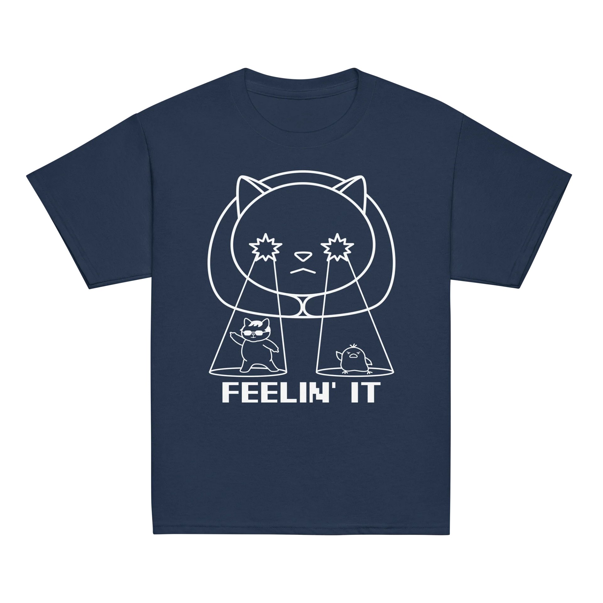 Goromi the Cat in Wig (Surreally Spotlighted Dancing) - Unisex Youth Heavyweight T-shirt product image (2)