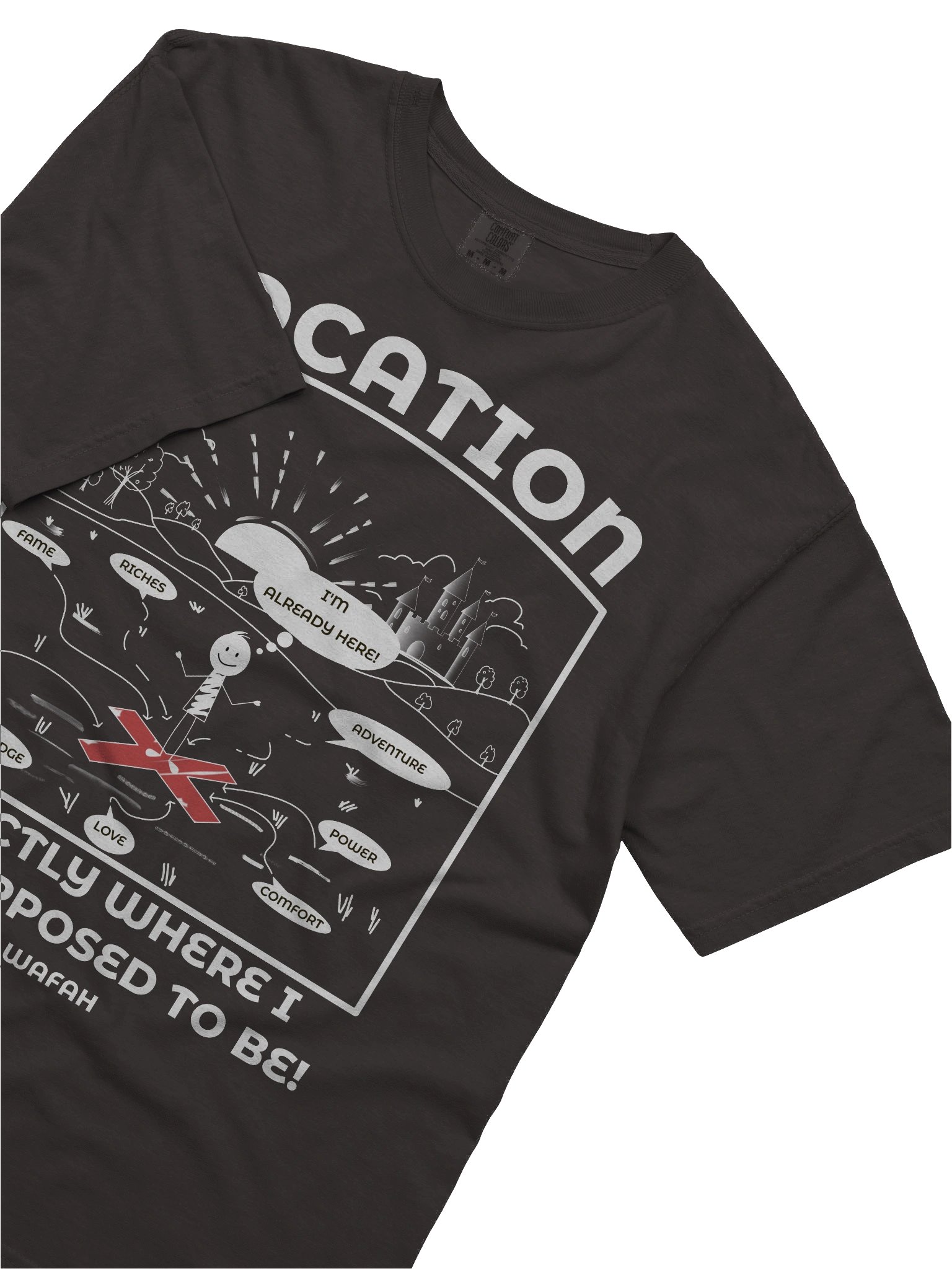 LOCATION — I'm ALREADY HERE! Graphic Tee product image (22)
