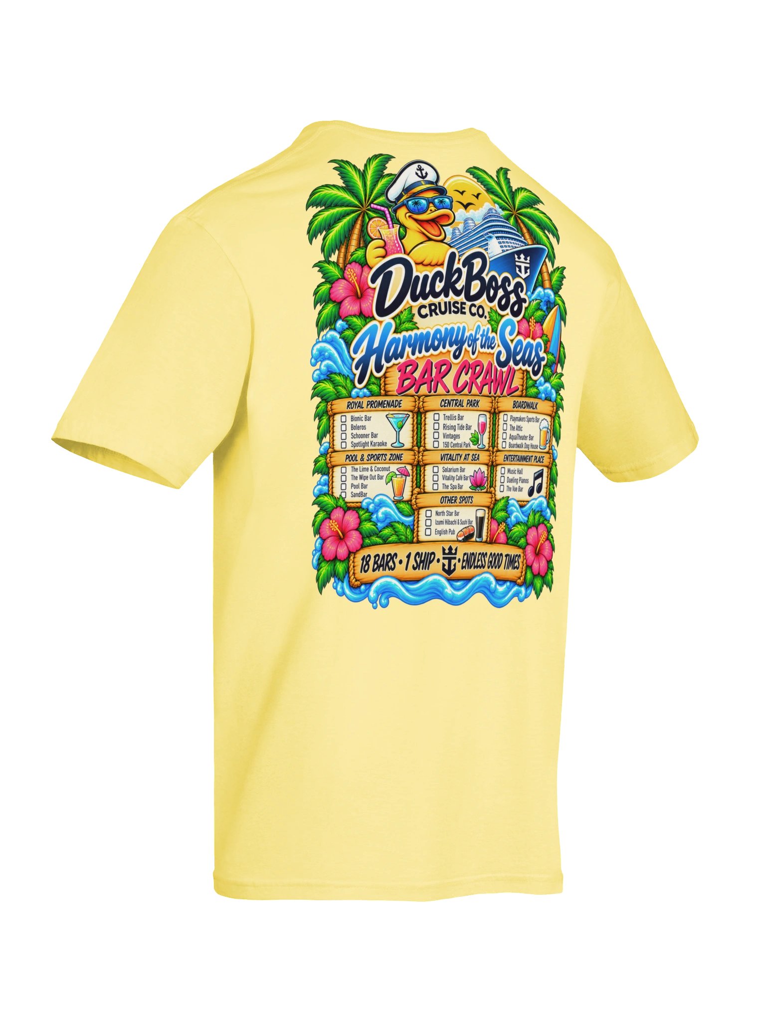 Duck Boss Harmony Bar Crawl Tee | 18 Bars • 1 Ship • Endless Good Times product image (8)
