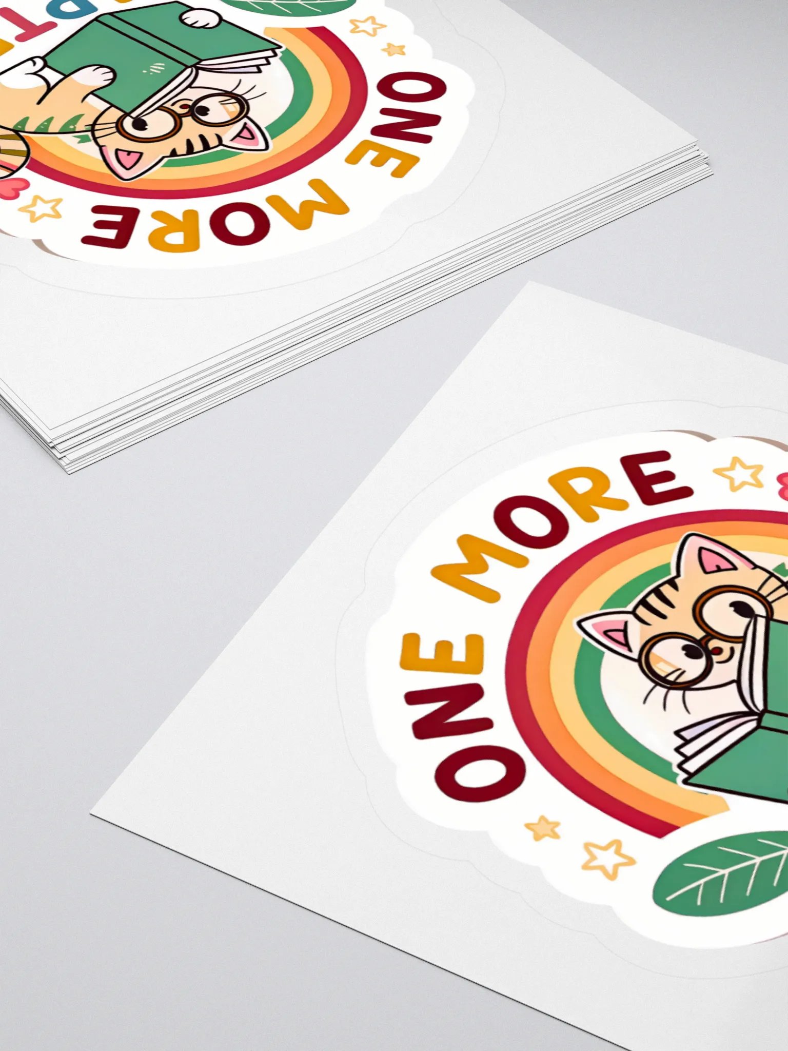 Rainbow Reading Cat Stickers product image (10)
