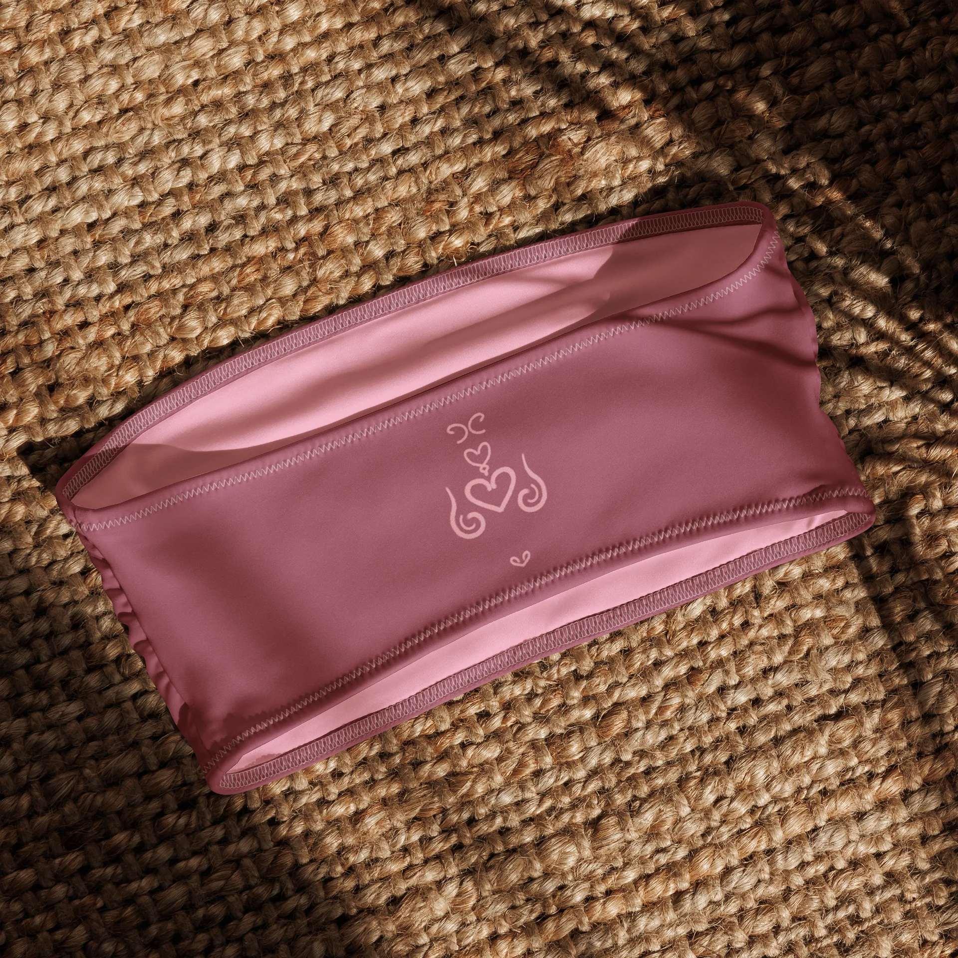 pink heart ornamental bandeau bikini top - mauve product image (2)