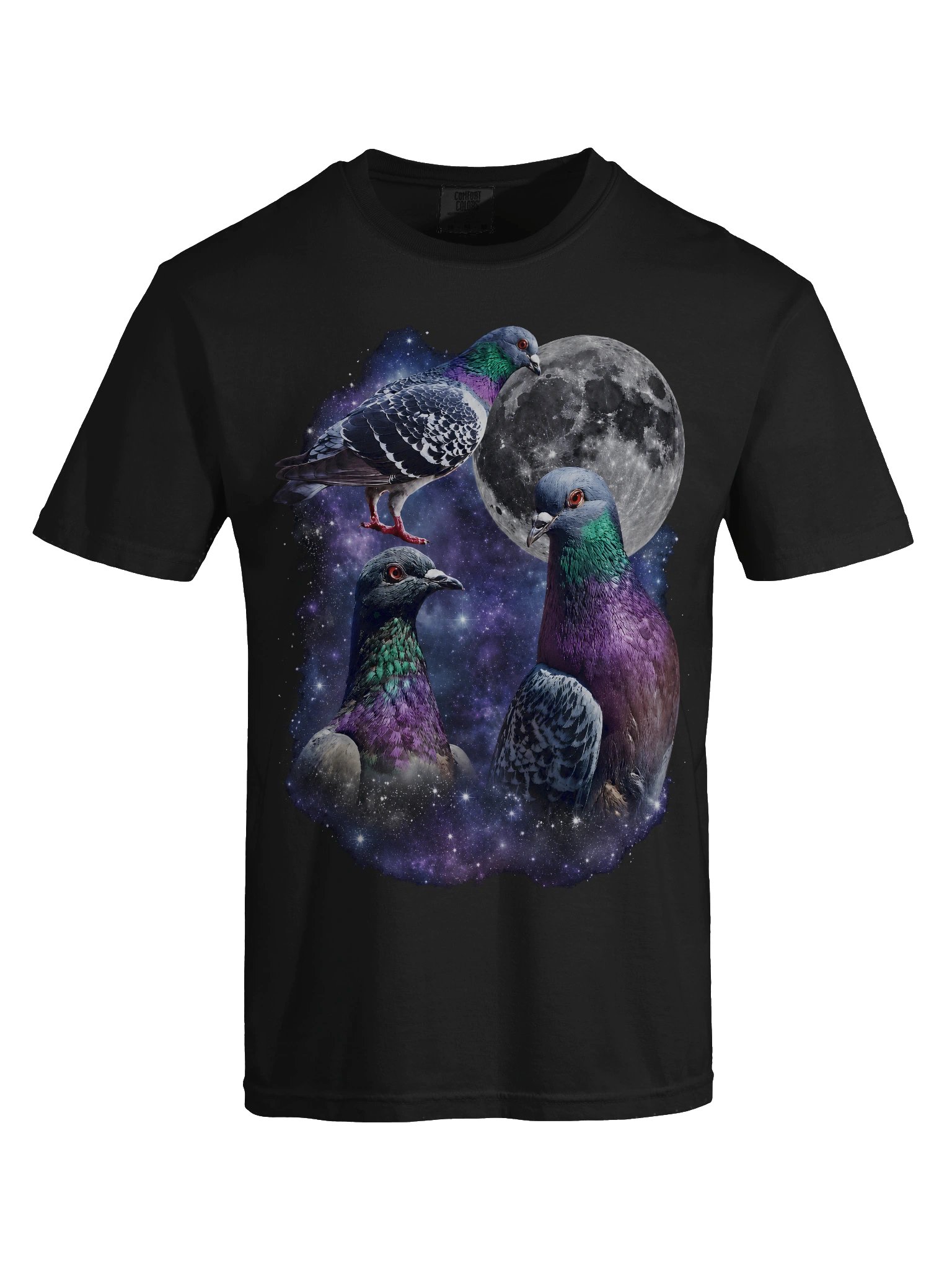 Pigeon Shirt, Bird Graphic Tee, Comfort Colors Unisex T-Shirt, Moon Bird Howling Moon Shirt product image (2)